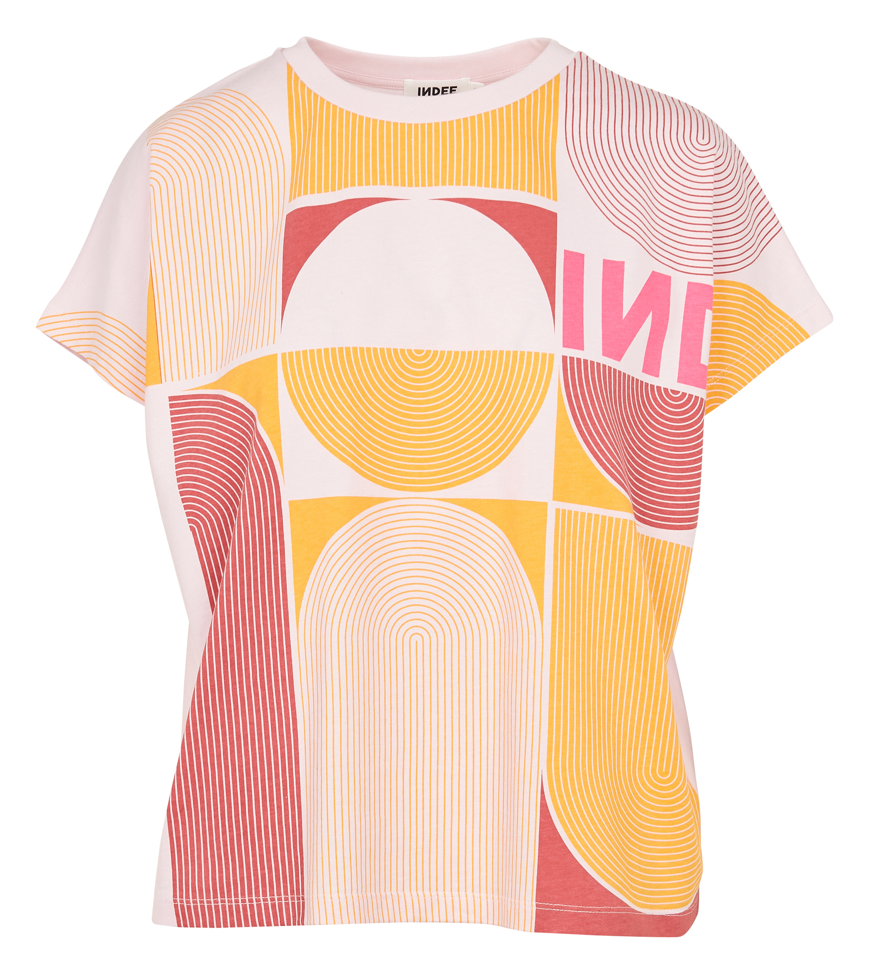 Tee-shirt ample à imprimé graphique en coton bio INDEE Rose