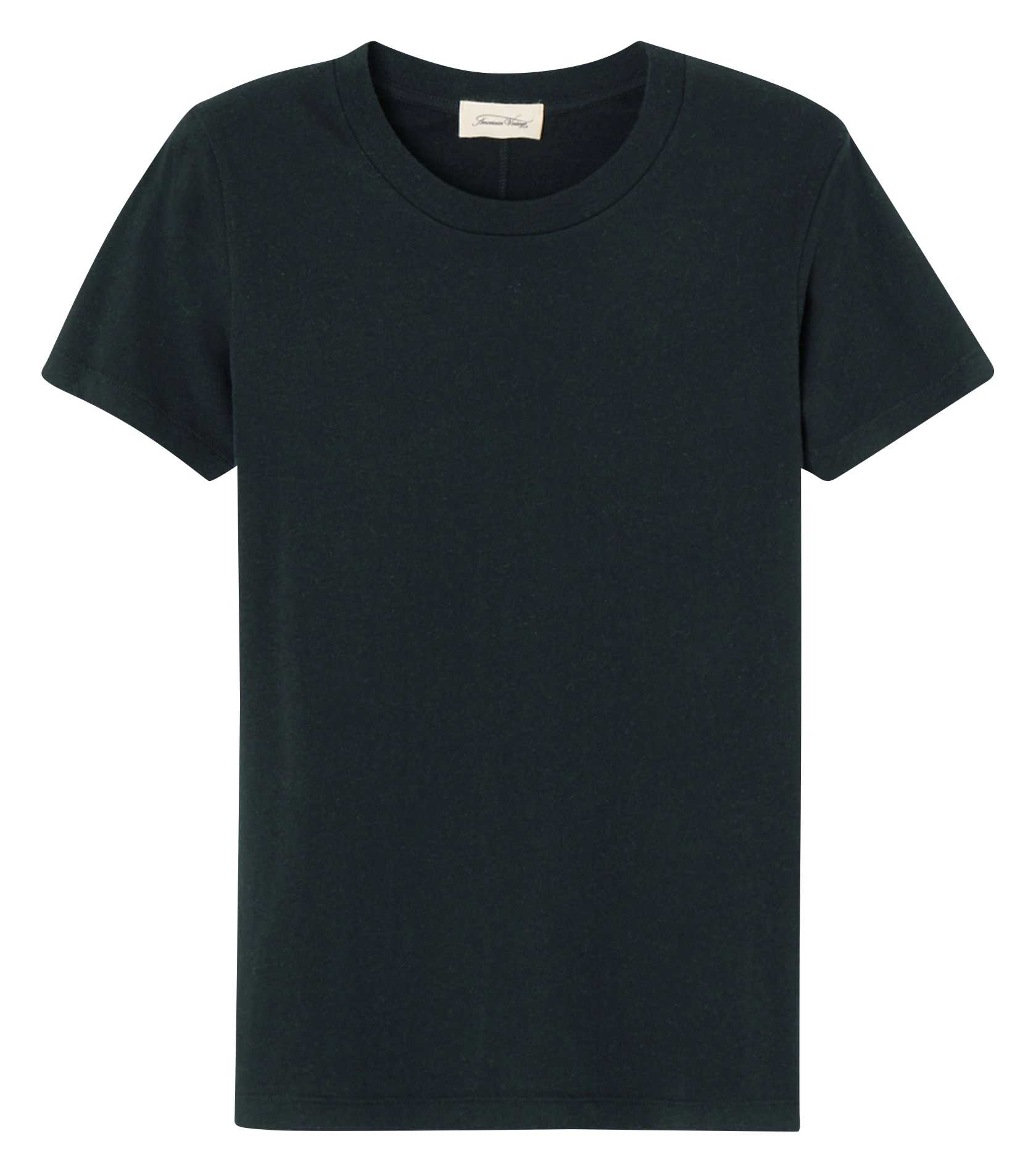 Tee-shirt col rond en coton GAMIPY Noir