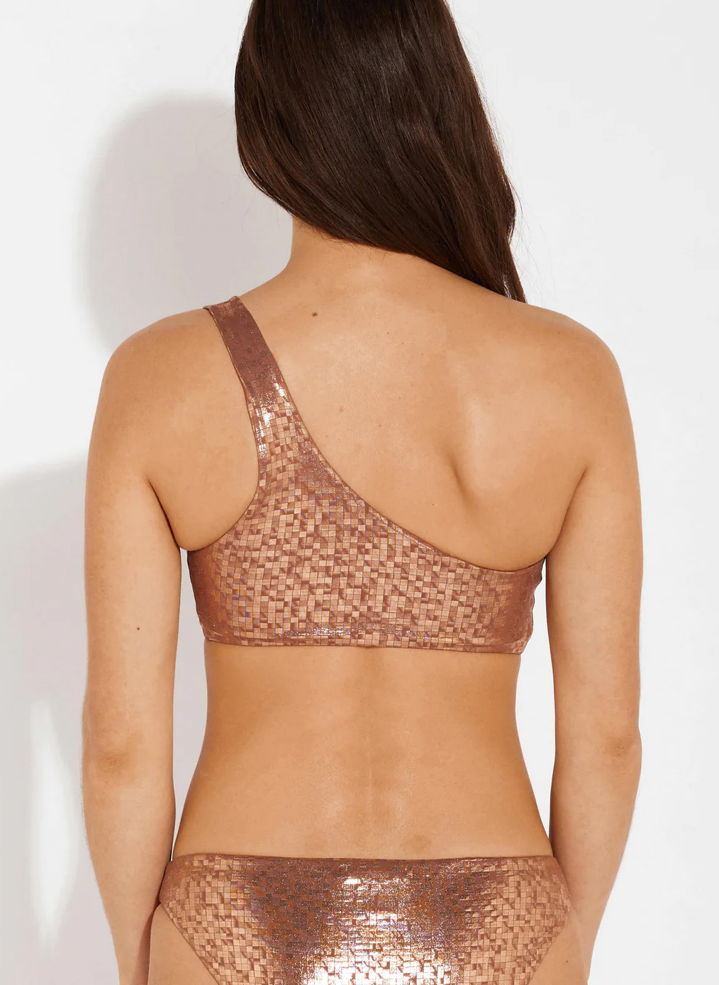 Asymmetrical bikini crop top ALBERTINE Golden