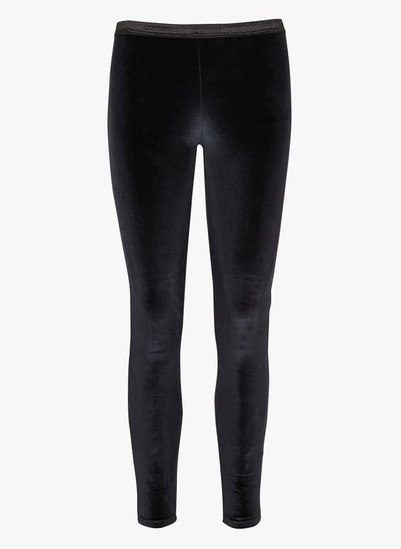 Legging slim en velours Noir