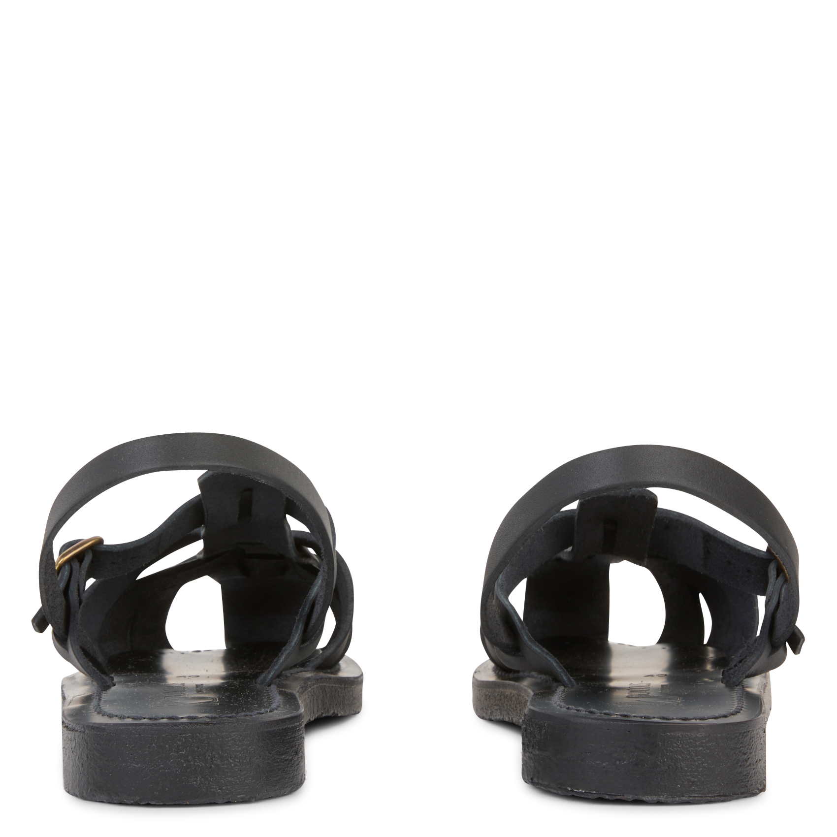 Sandales plates en cuir K JACQUES Noir