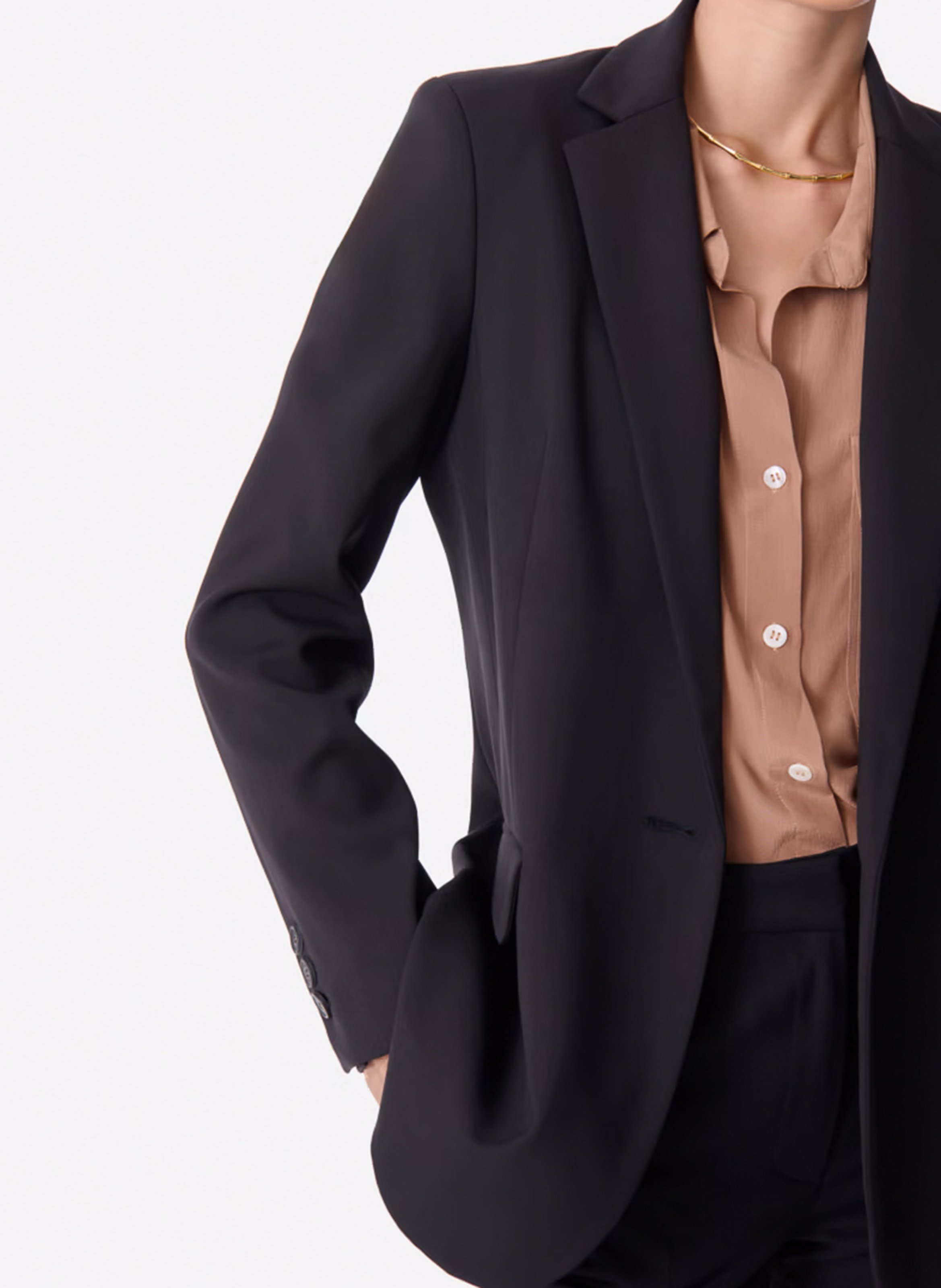 Veste de tailleur droite boutonnée Noir