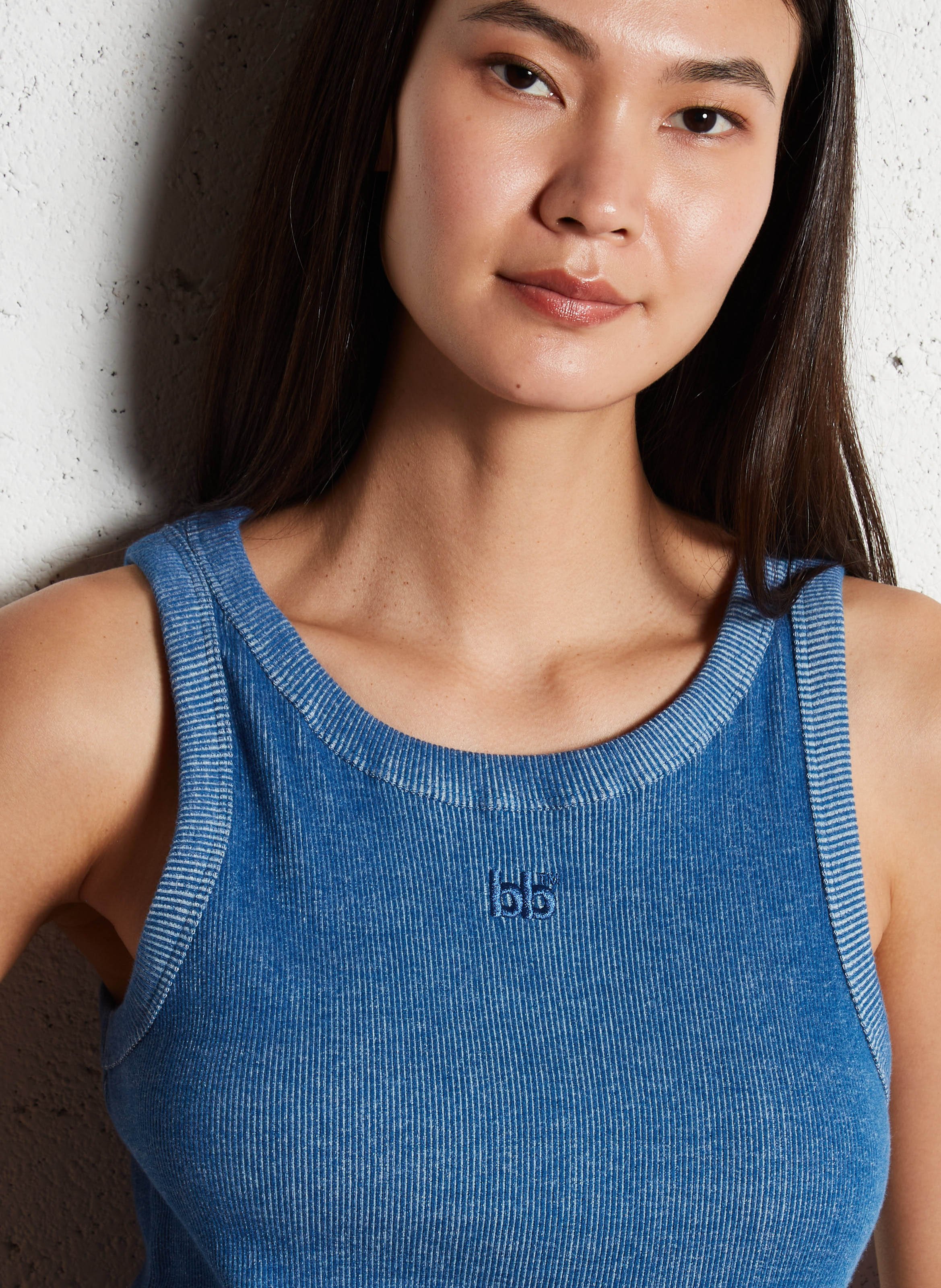 Katoenen blouse met ronde hals Grijs