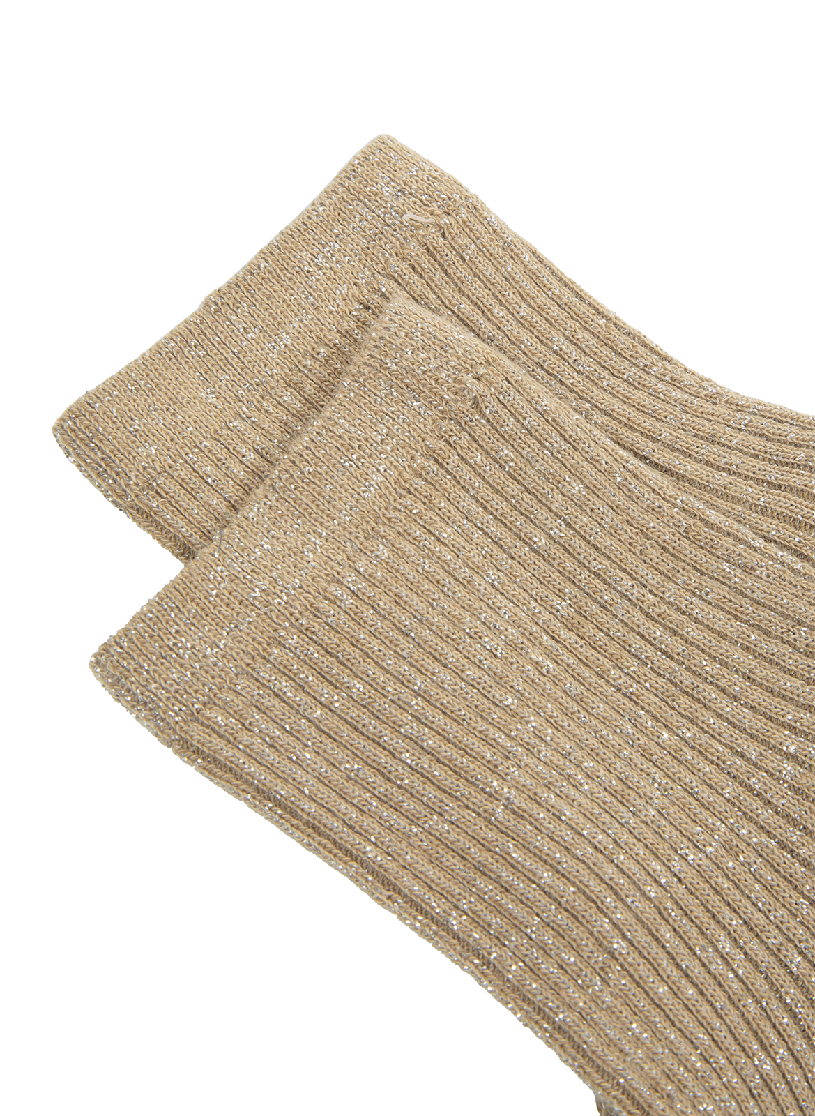 Chaussettes mi-hautes pailletées ANT45 Beige