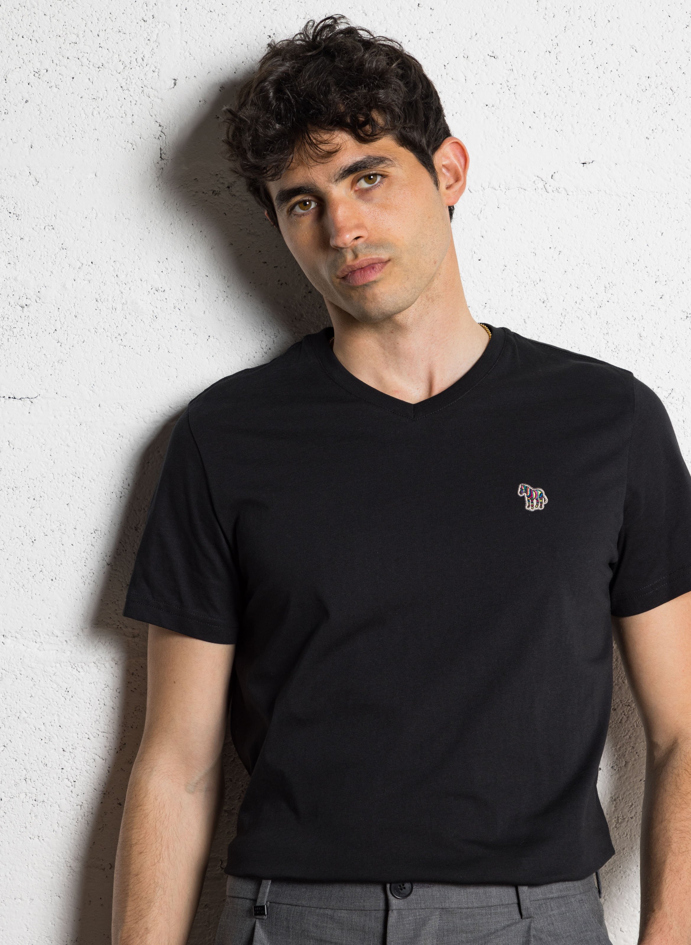 Paul Smith｜ (M2R 785YZ P20064 79) Short-sleeved organic cotton t-shirt Black Paul Smith - Men