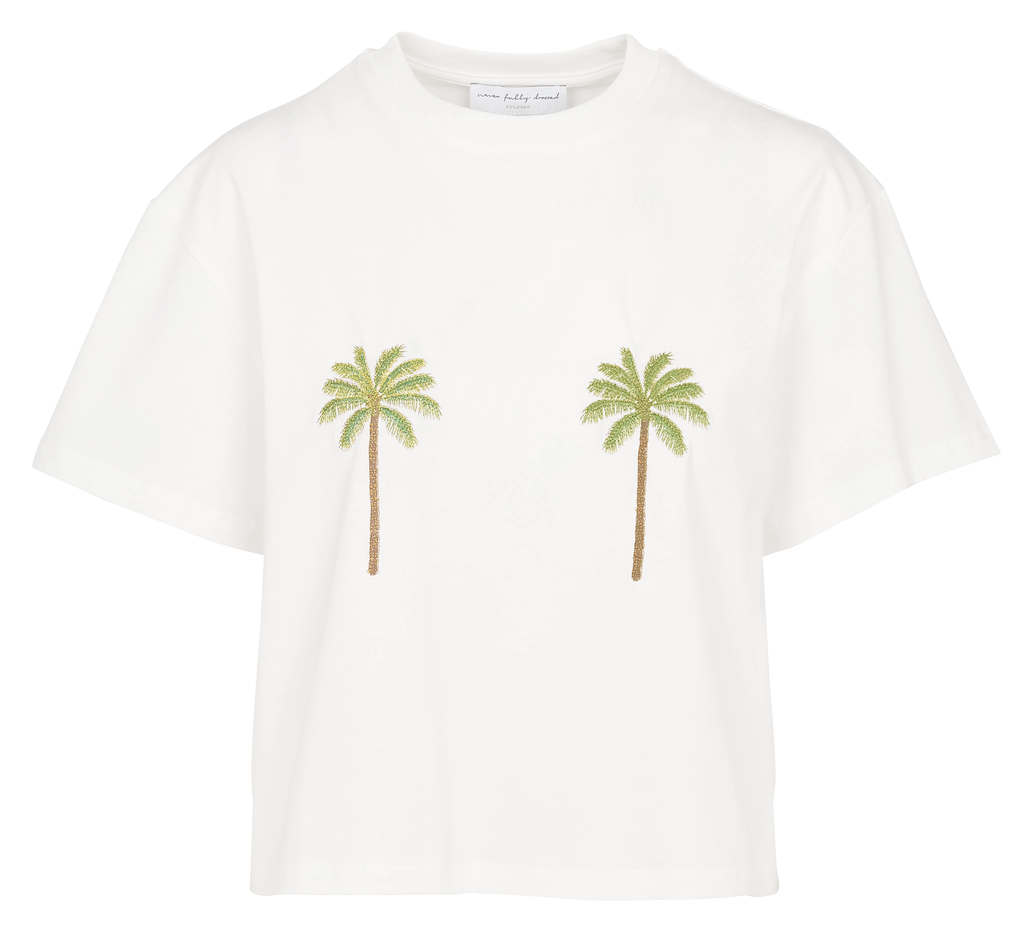 Camiliday round-neck sleeveless cotton top NEVER FULLY DRESSED White