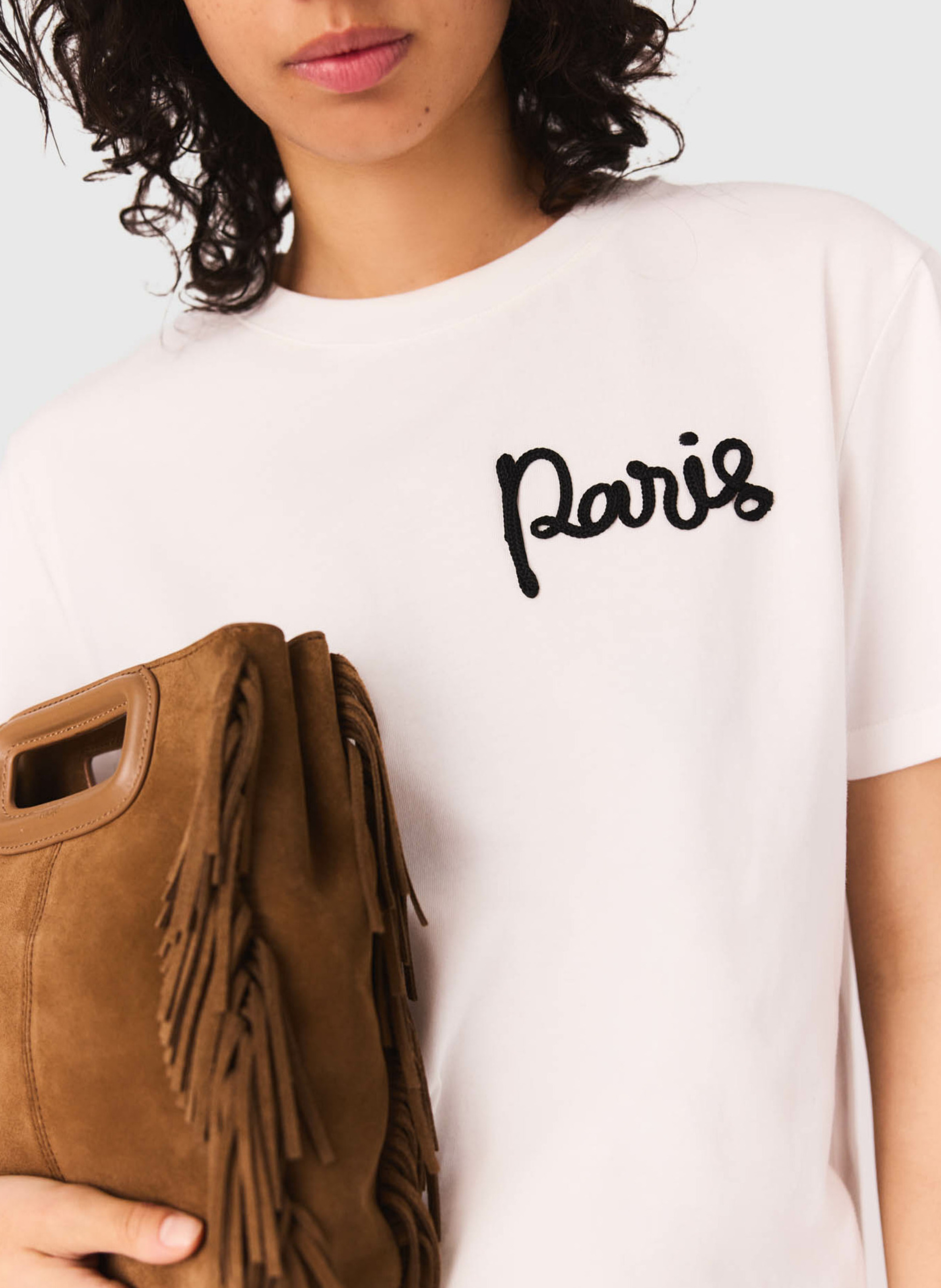 Effen T-shirt MAJE Wit