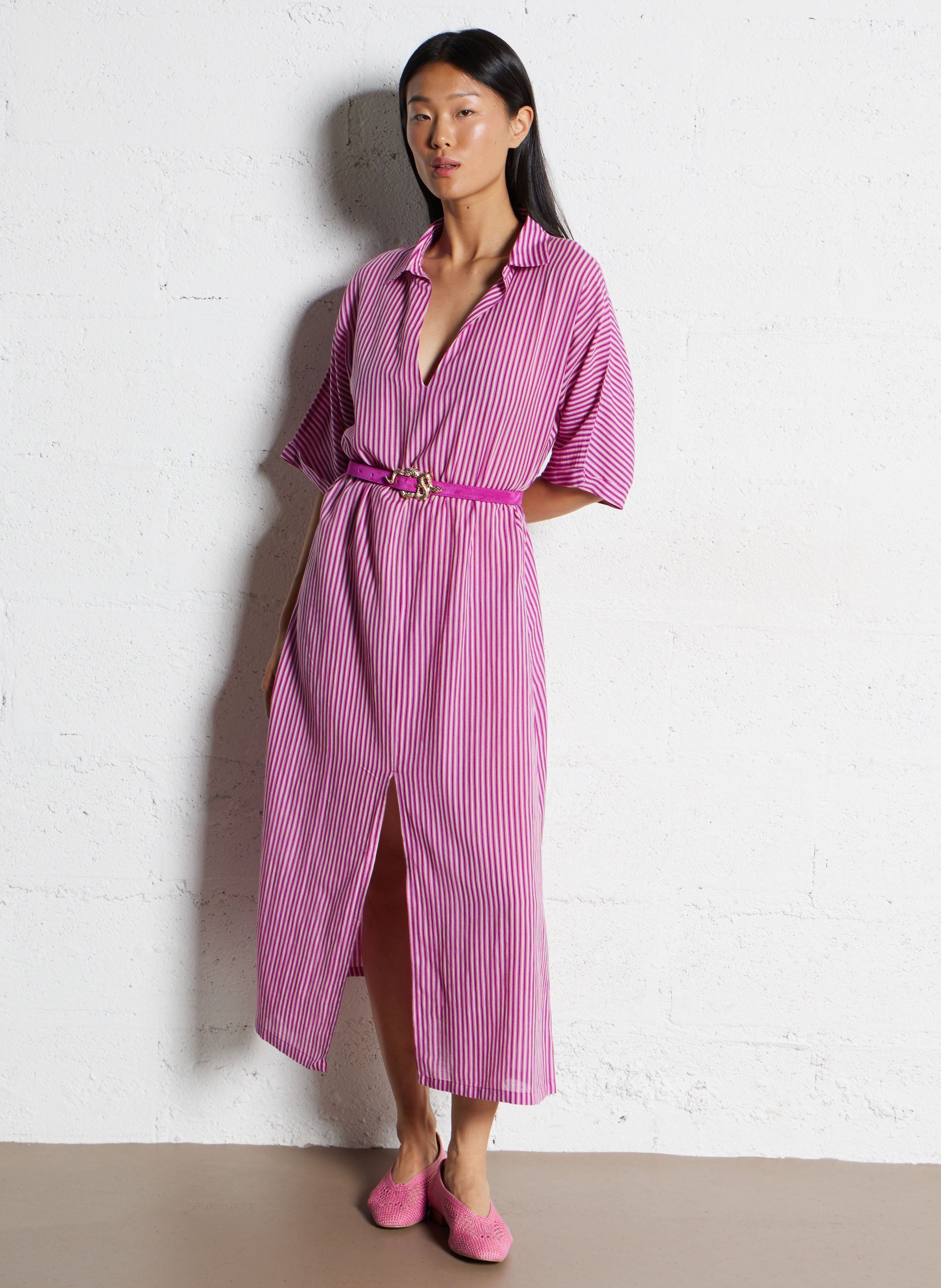 Straw ballet flats MAISON 123 Pink