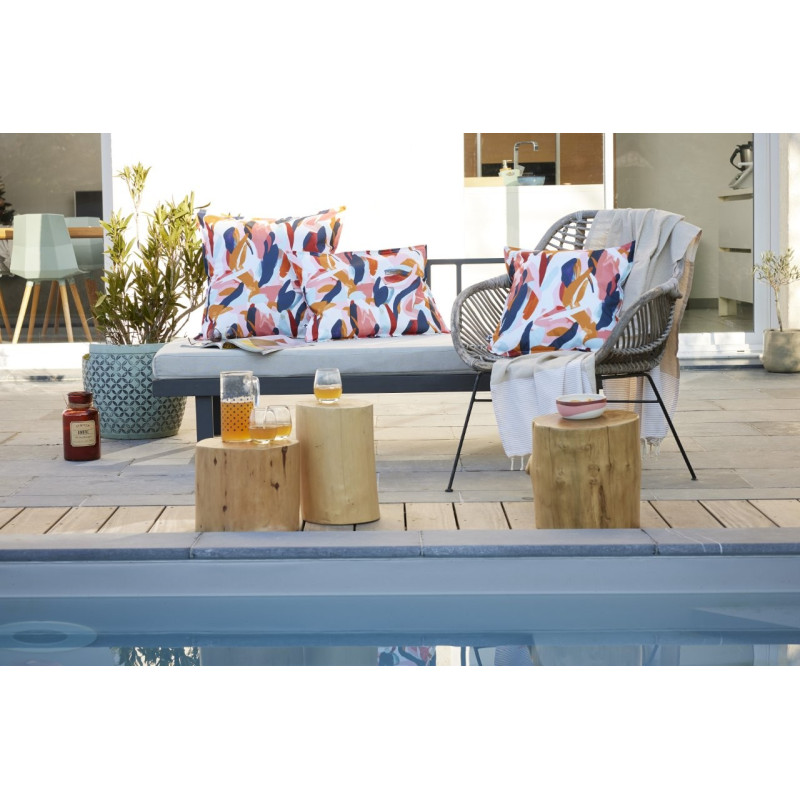 "Outdoor" butterfly effect cushion cover - all sizes L'EFFET PAPILLON Beige