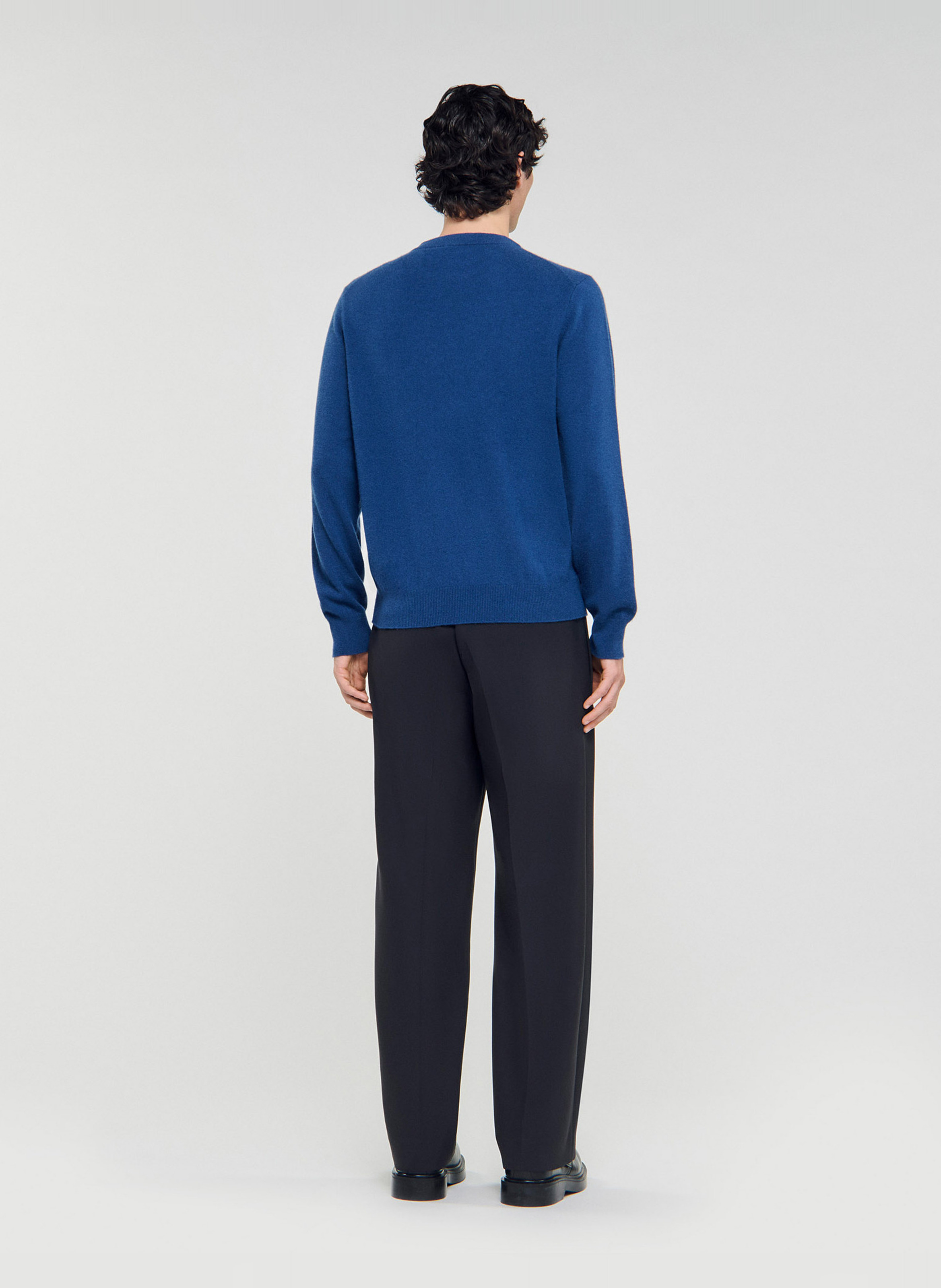 Regular-fit round-neck cashmere sweater SANDRO Blue