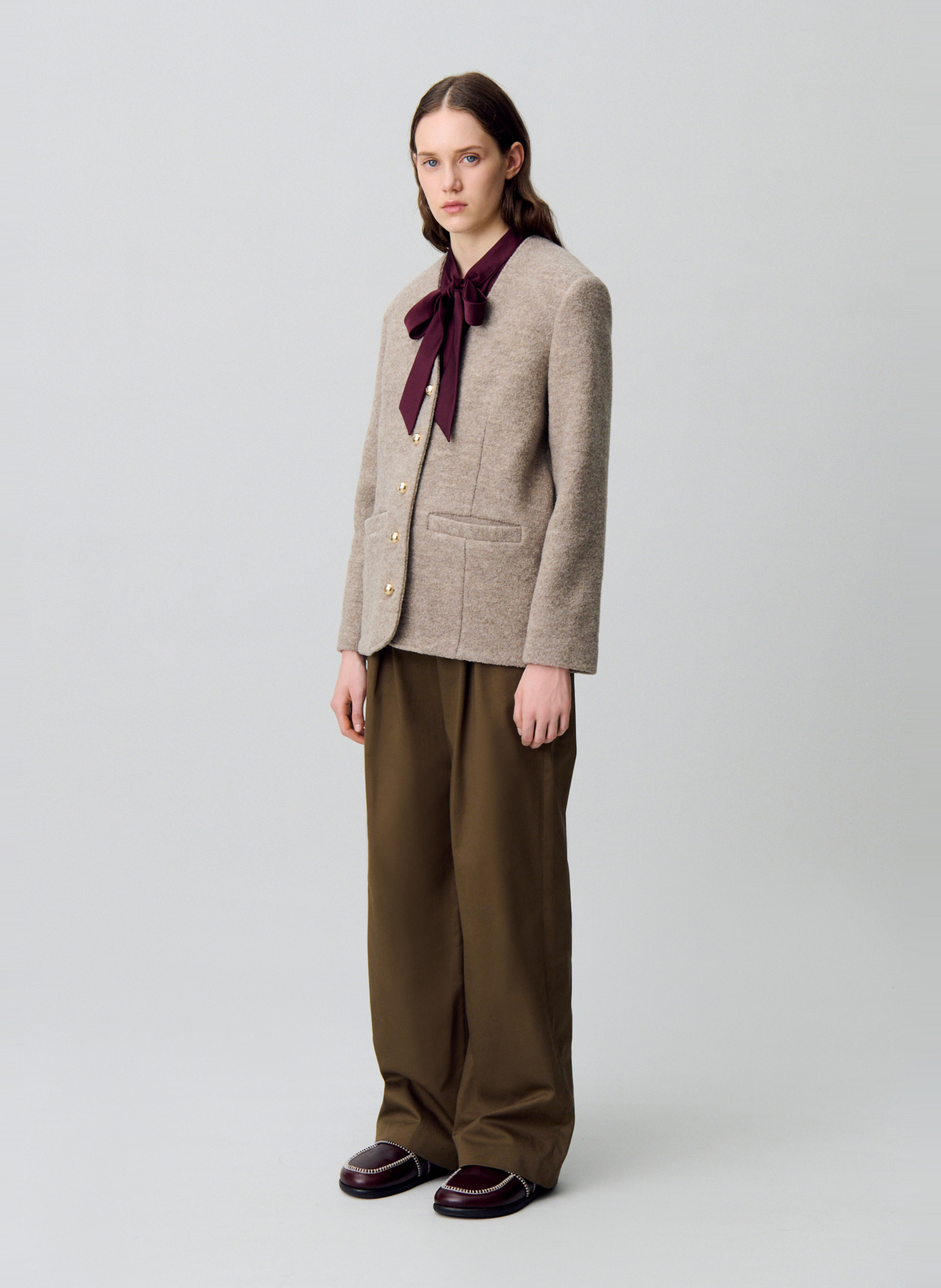 Veste droite en laine CLAUDIE PIERLOT Beige