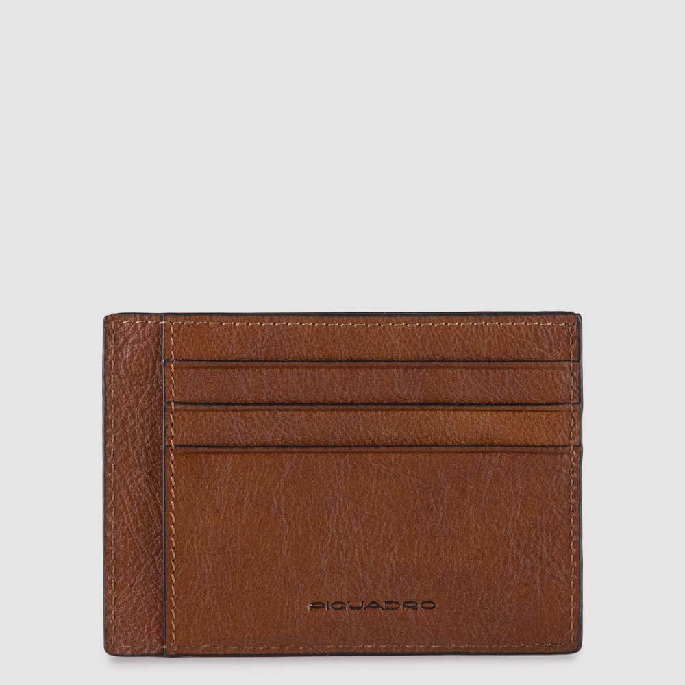 - 100% leather, - 6 cardholder slots, - 1 central compartment, - Size: L10 x H7 cm. PIQUADRO Brown