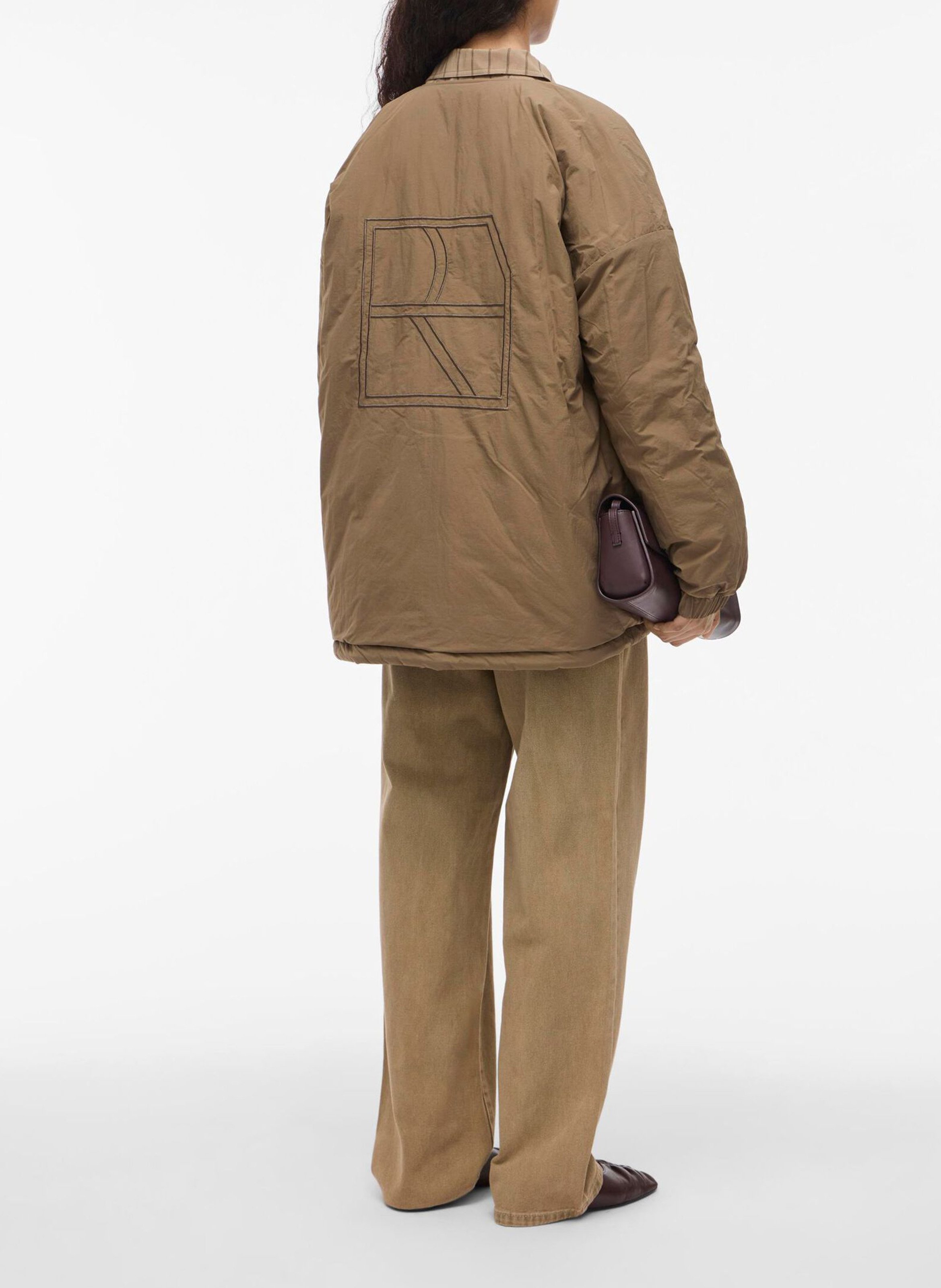 Veste ample col rond matelassée ROUGE EDIT Marron