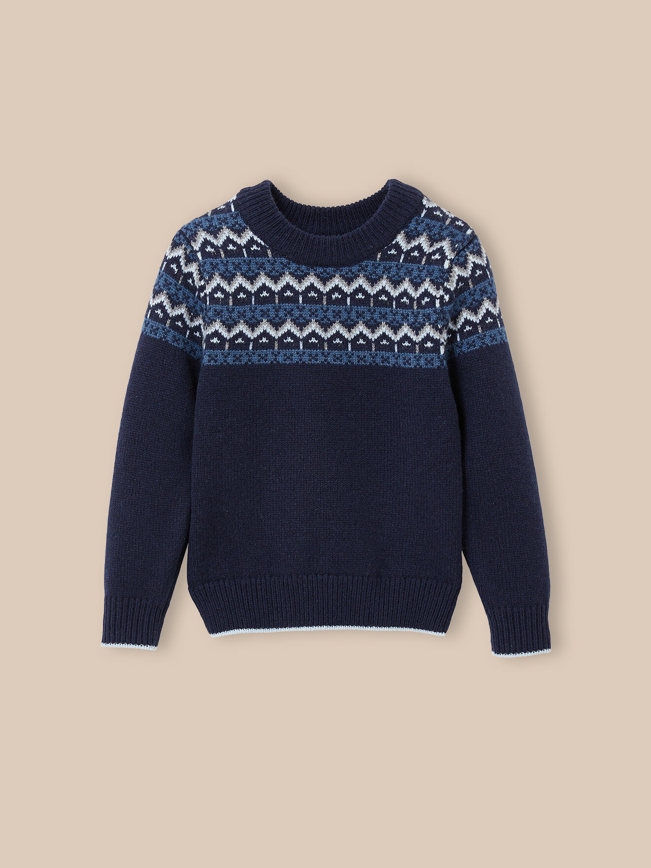 Jacquard lambswool sweater CYRILLUS Blue