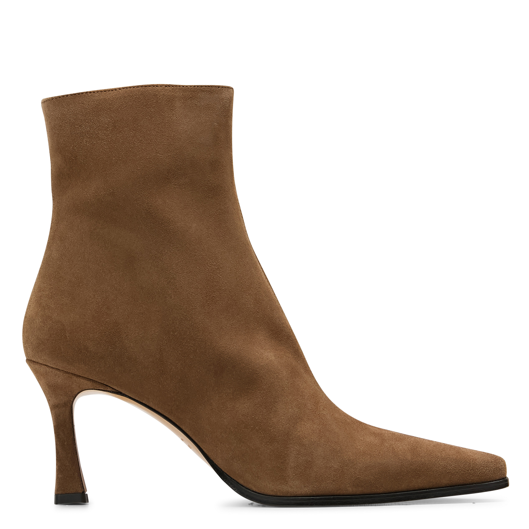 Bottines à talons en cuir velours RIVECOUR Marron