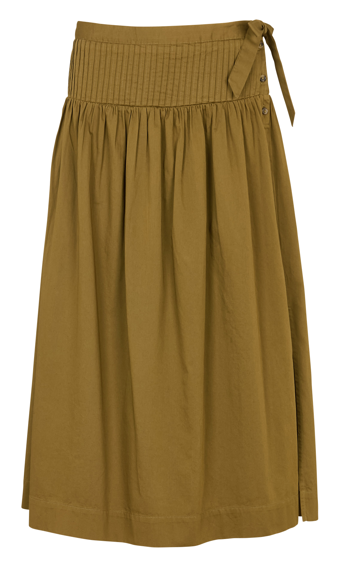 Jupe ample unie en coton bio DAMSON MADDER Kaki