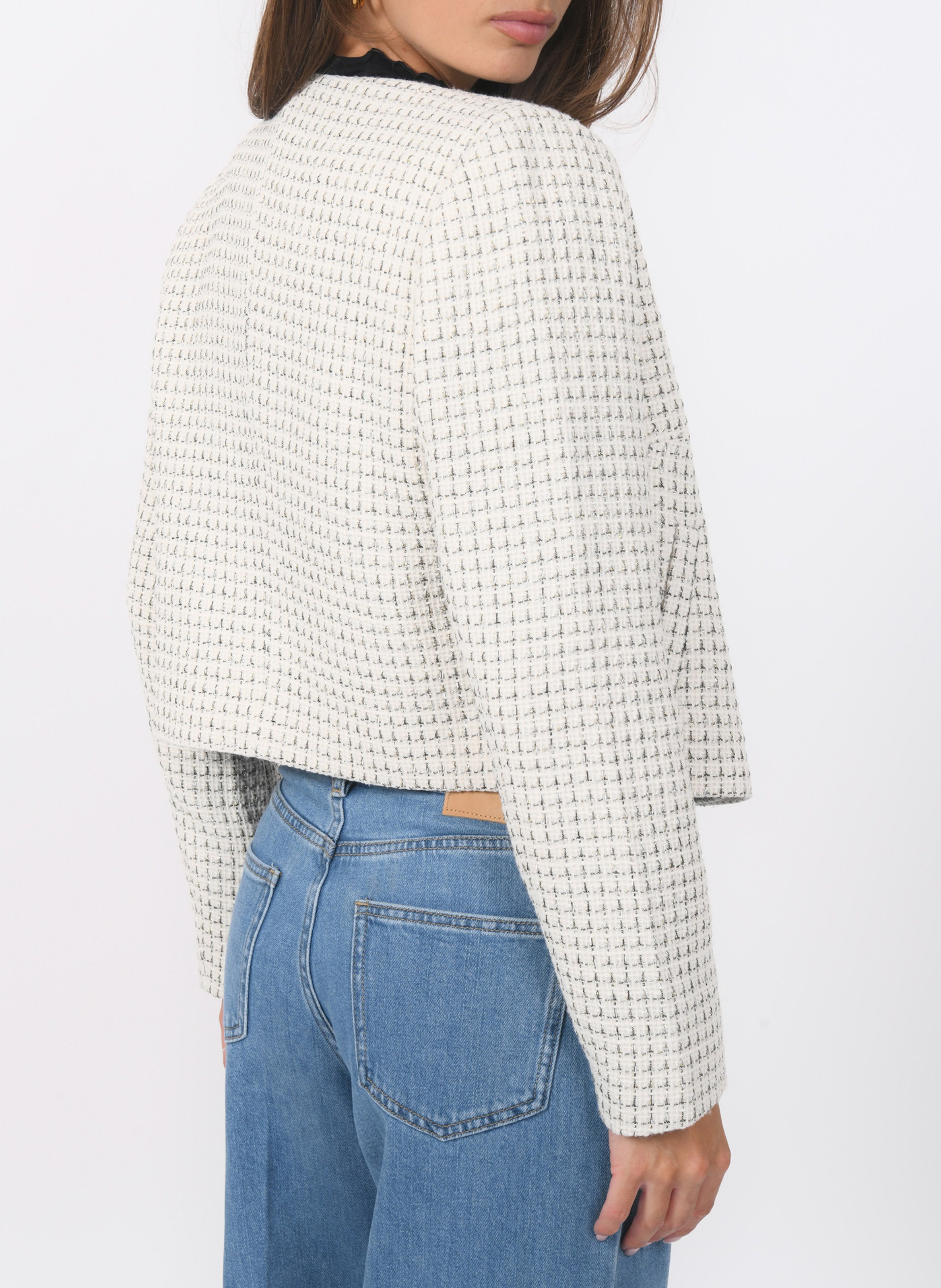 High-neck tweed jacket KOOKAI White