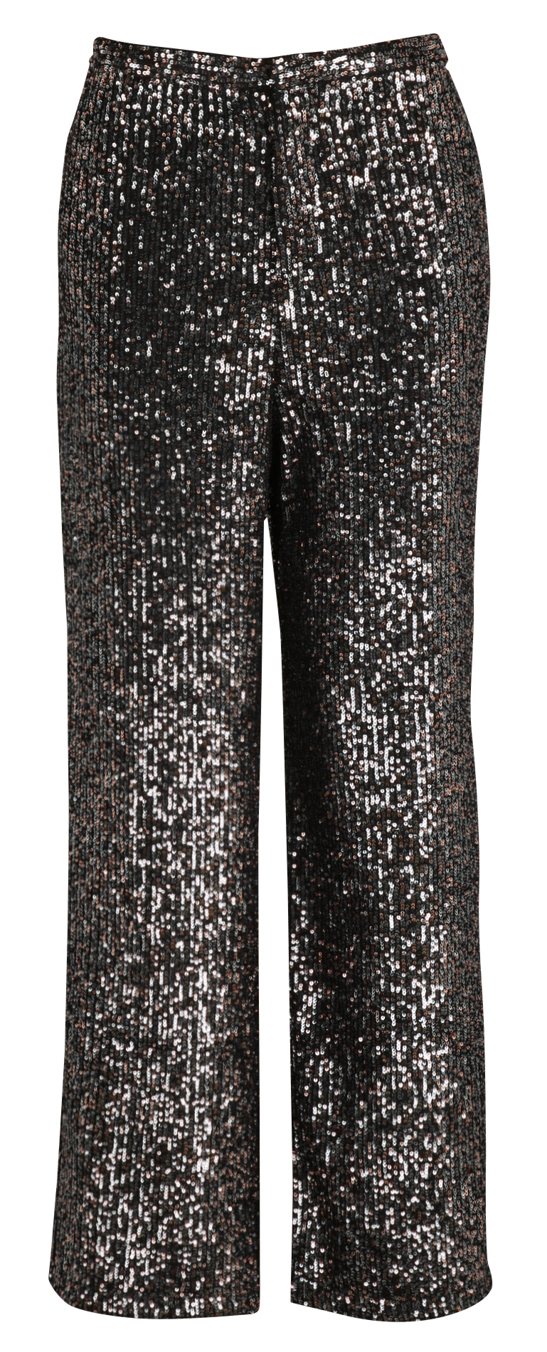 Pantalon droit taille haute à sequins SEE U SOON Noir