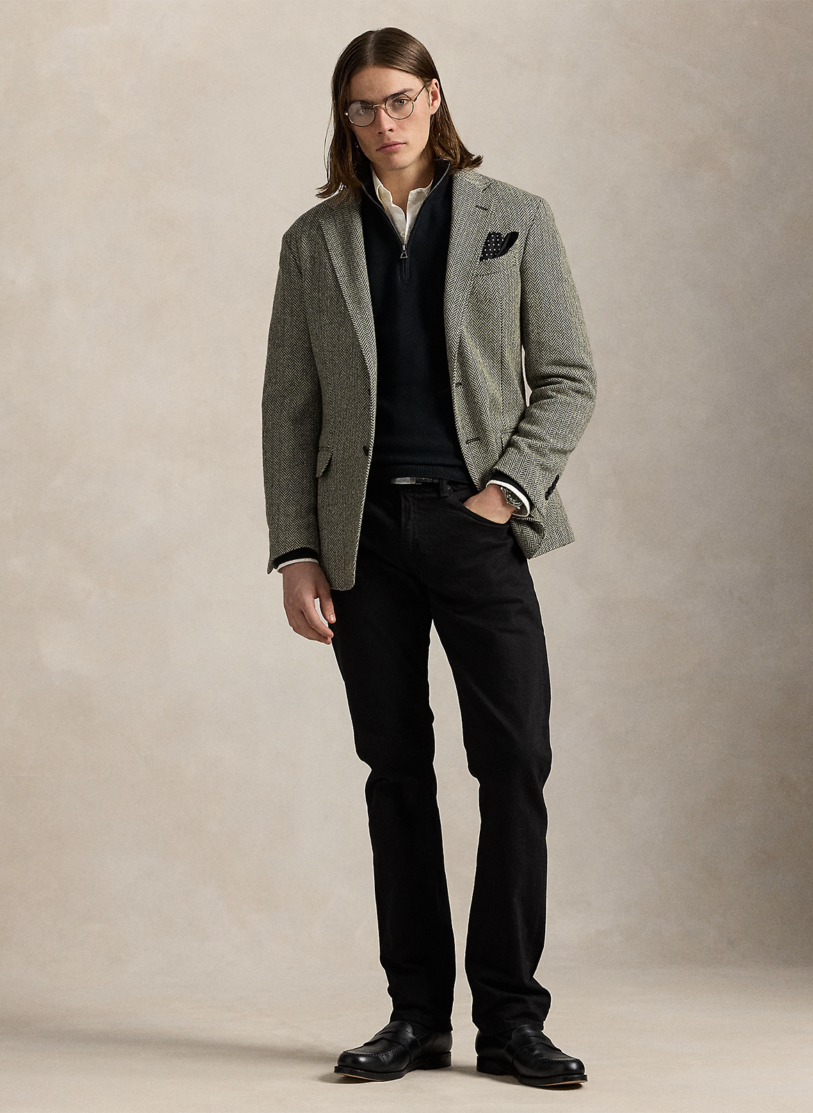 Cotton piqué high-neck zipped sweater POLO RALPH LAUREN Black