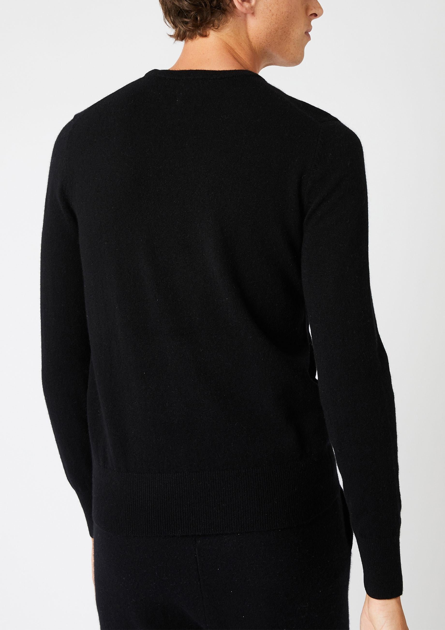 Men?s 2-thread cashmere round-neck sweater RODIER Black