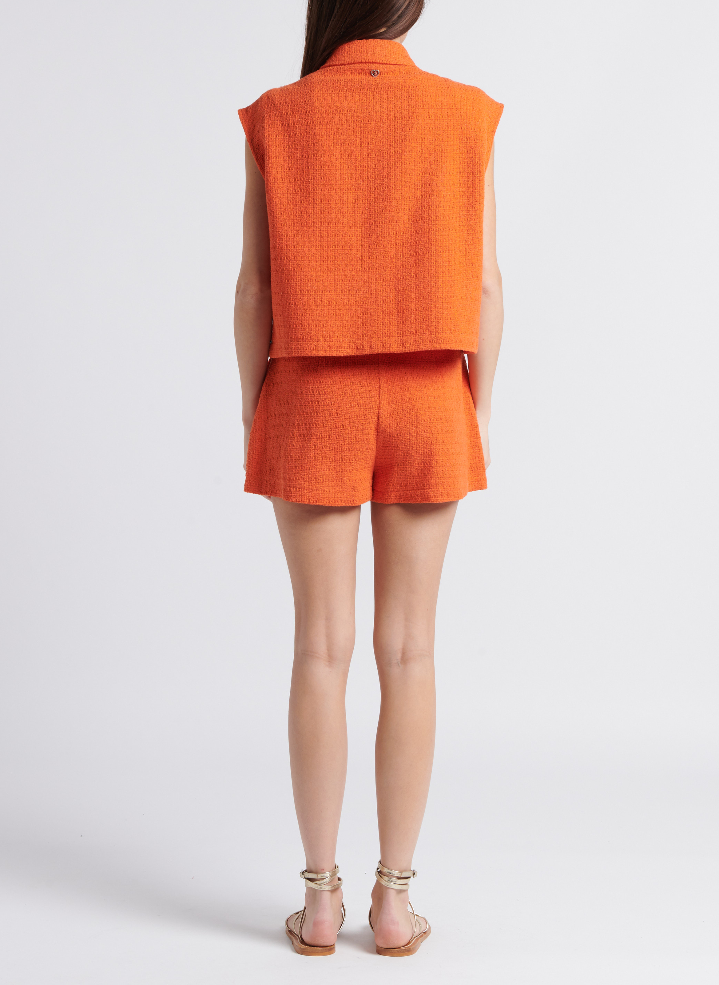 Recht short | katoenblend PLEASE Oranje