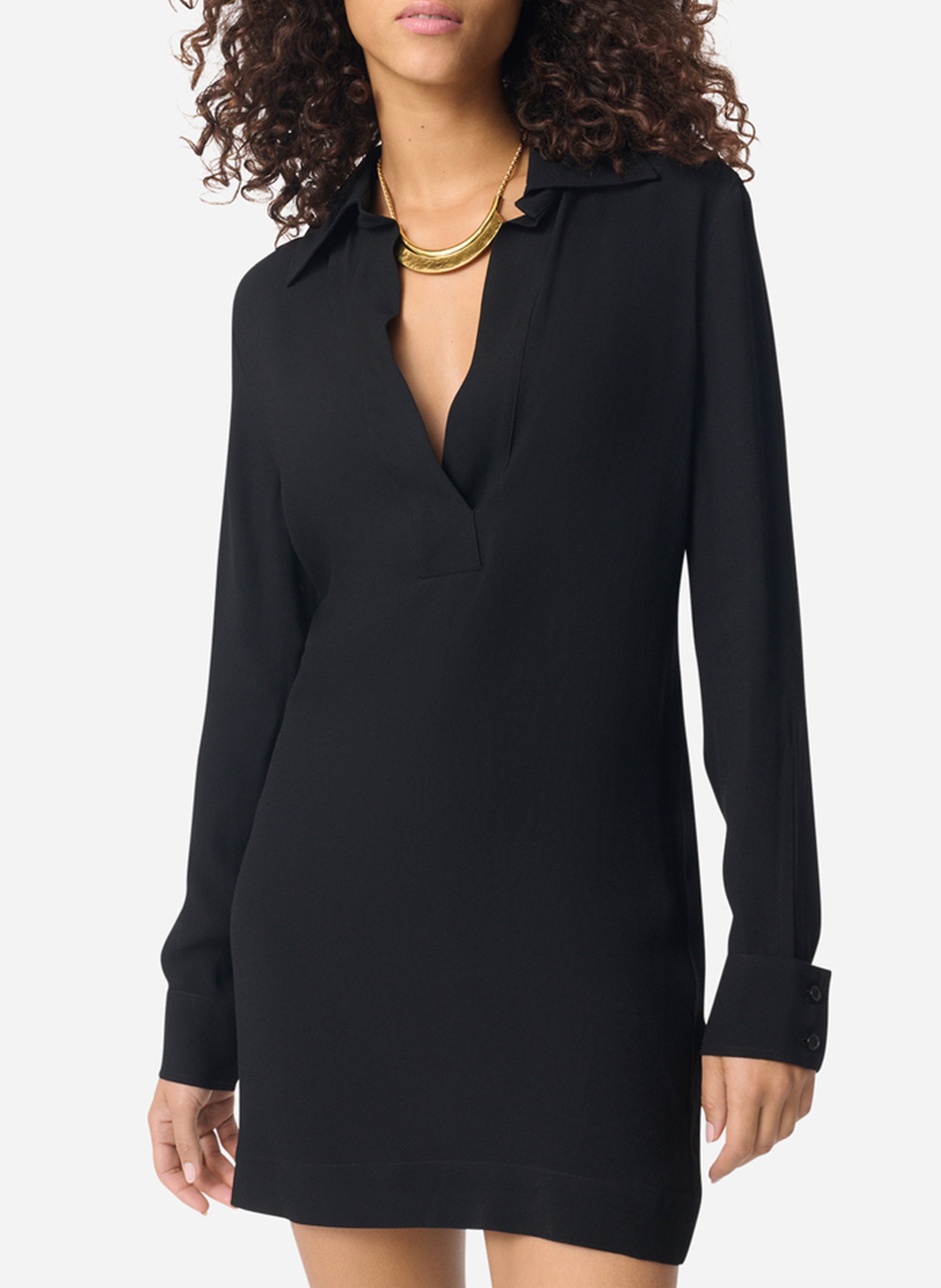 <em>Korte rechte jurk met effen overhemd</em> VANESSA BRUNO Zwart