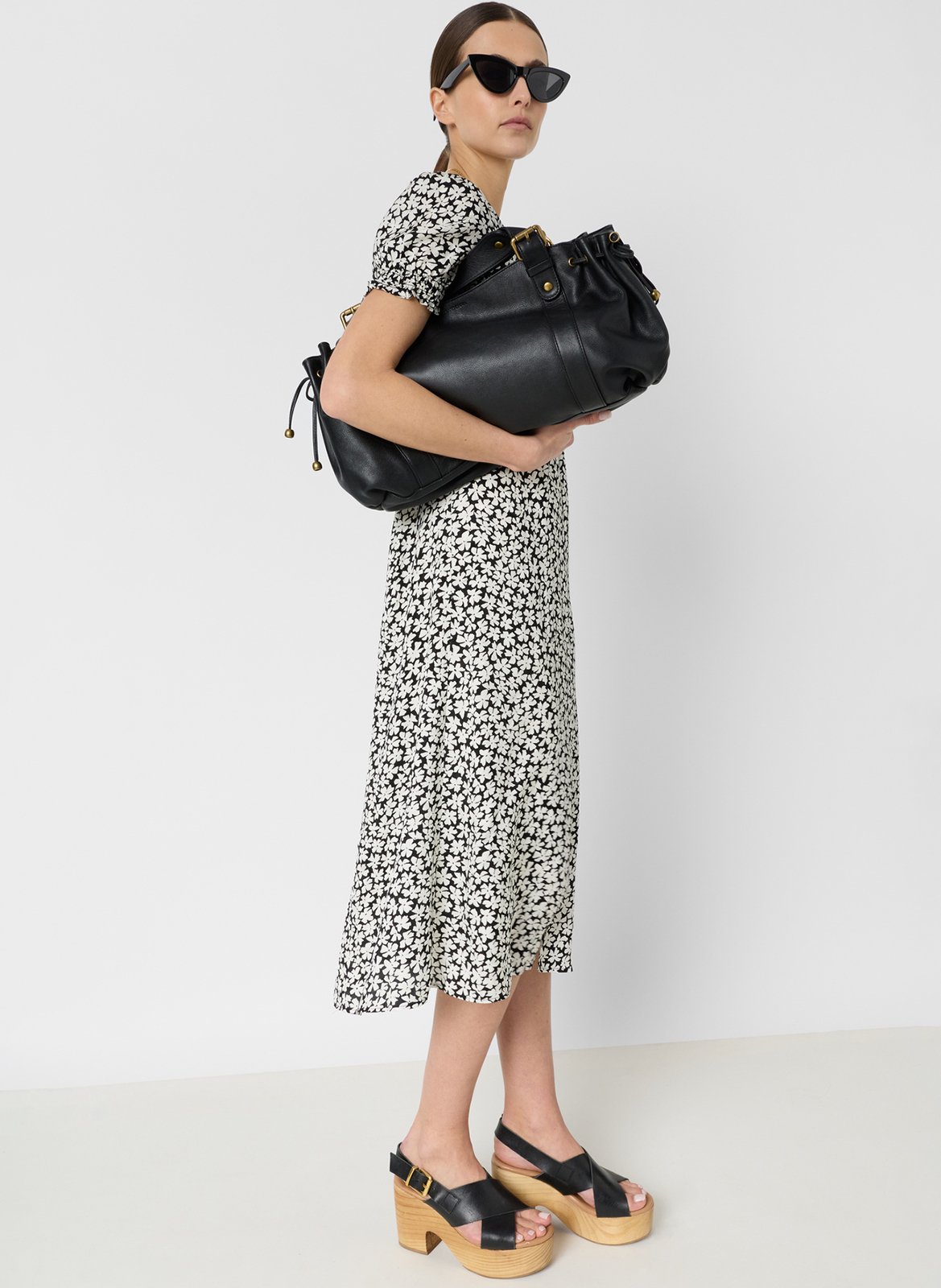 Halflange jurk met kraag GERARD DAREL Zwart