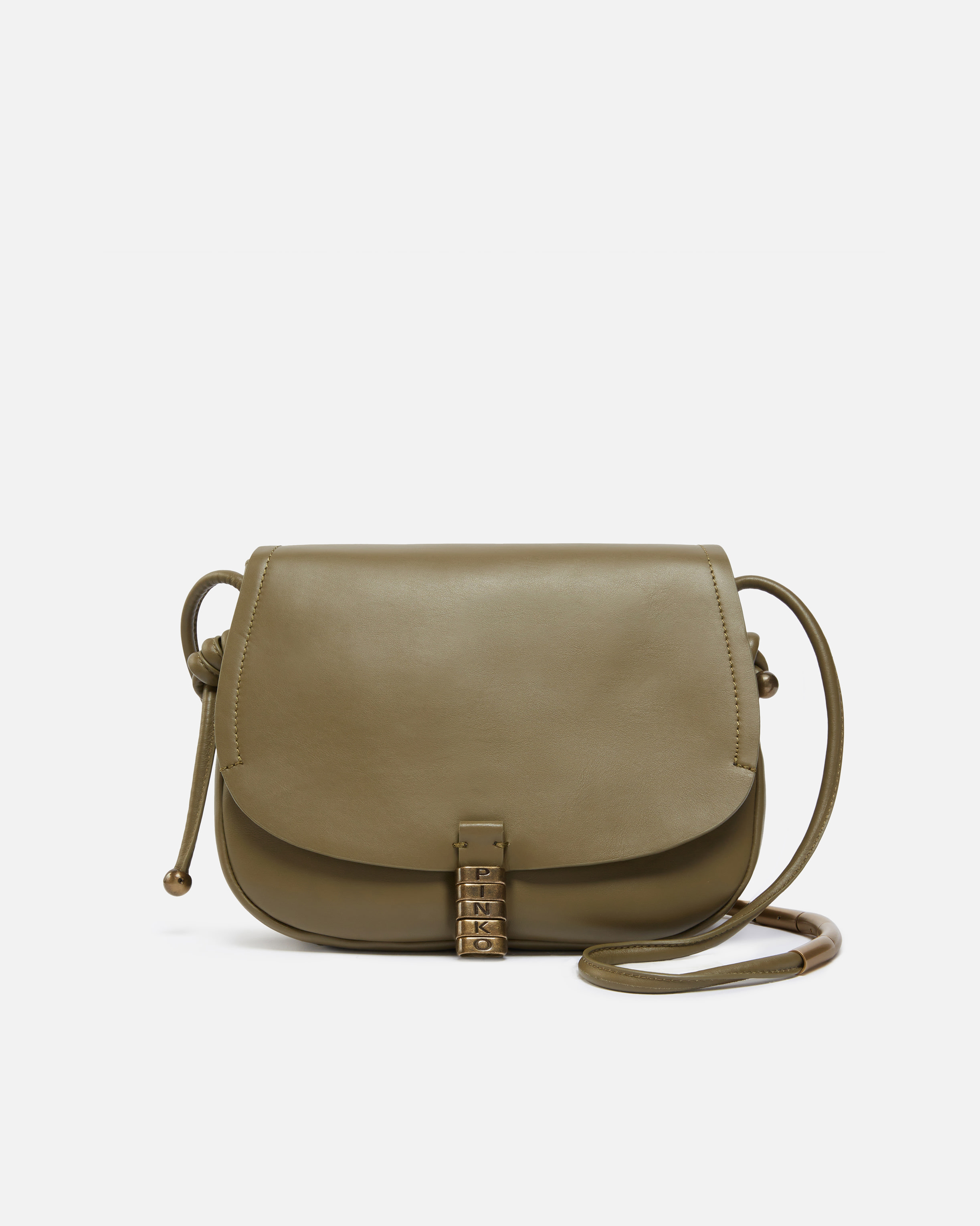 Grand sac à bandoulière en cuir noué PINKO Vert
