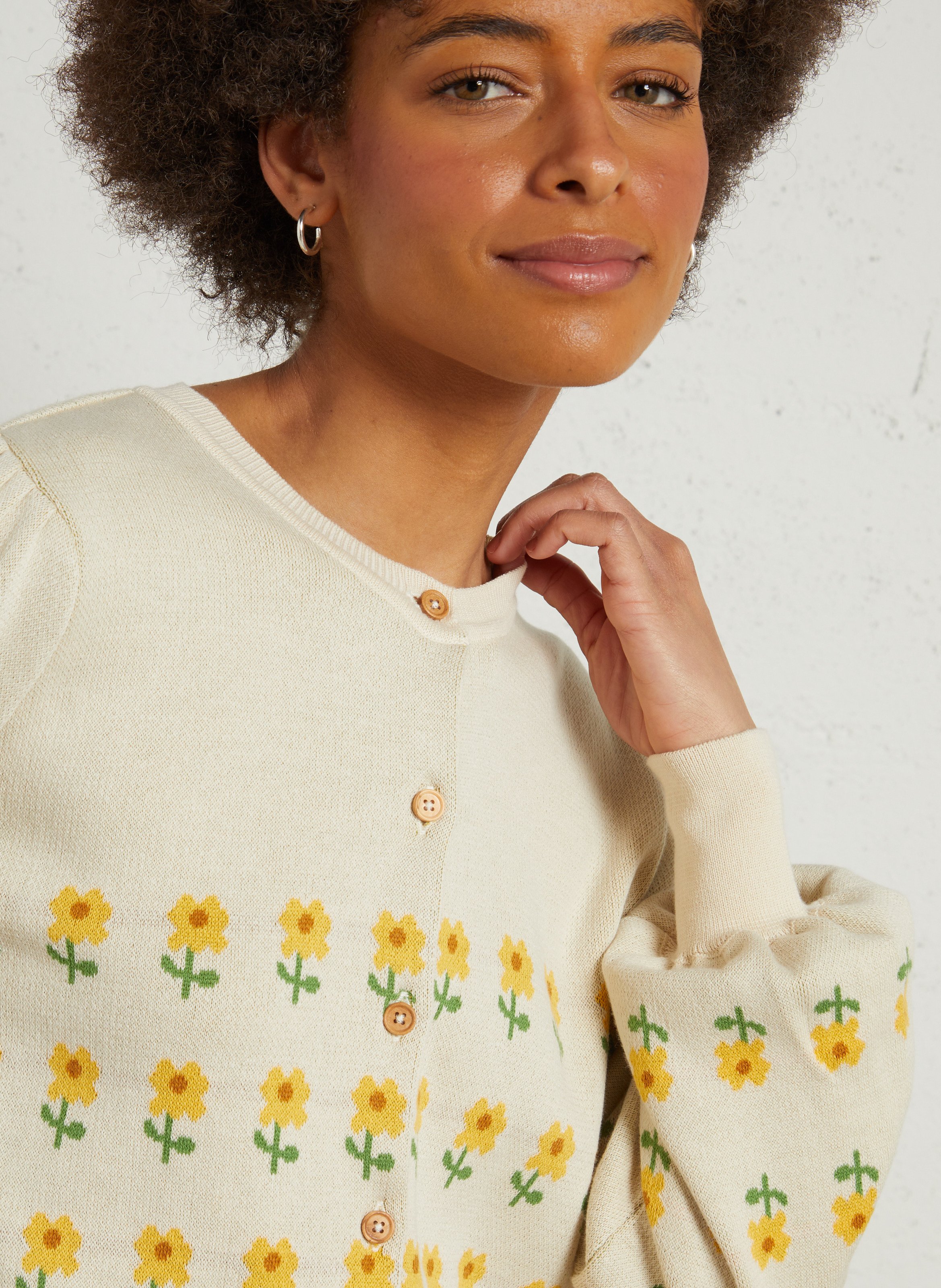 Round-neck cardigan EMILE ET IDA Beige