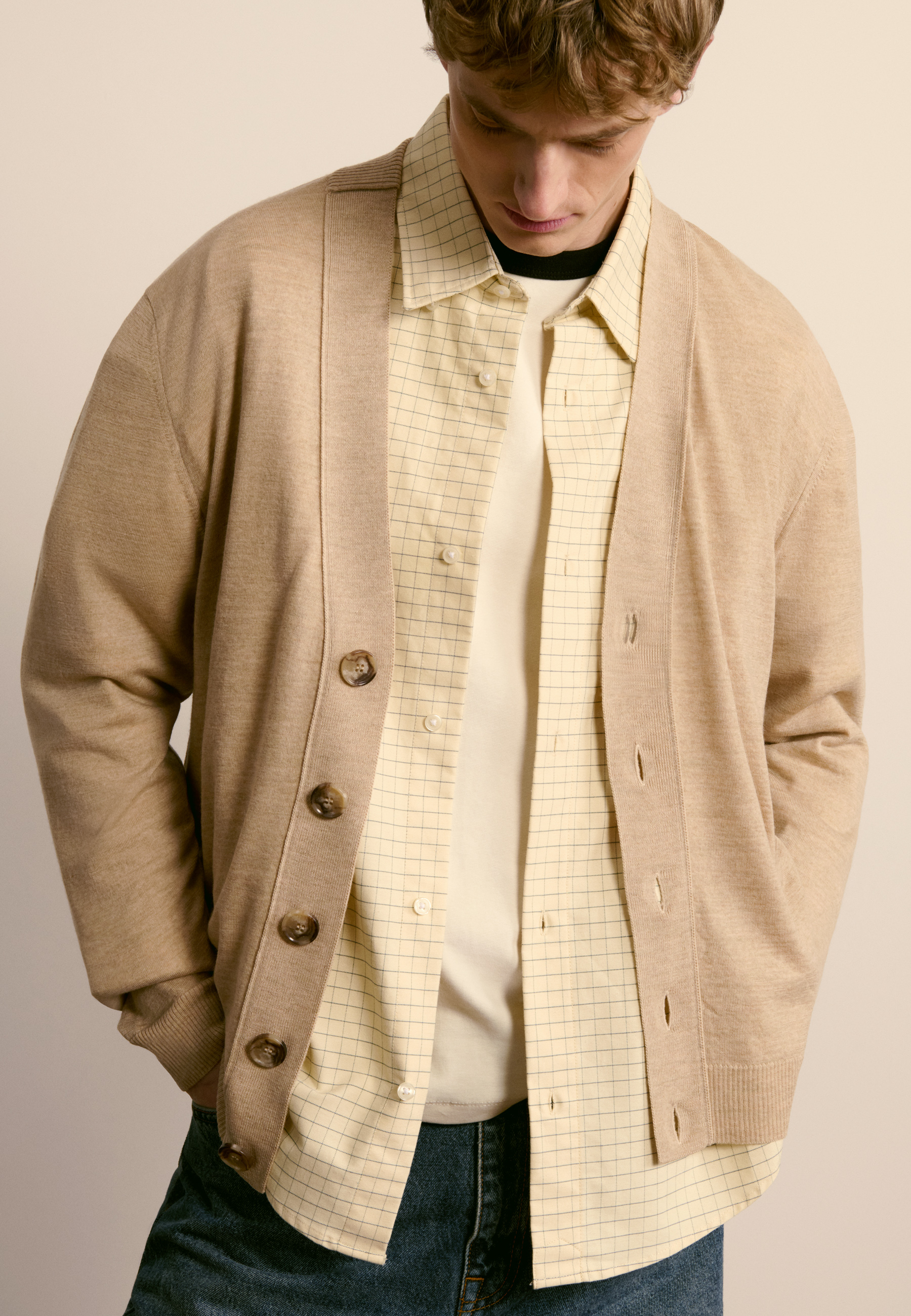 Merino wool cardigan MAISON MONTAGUT