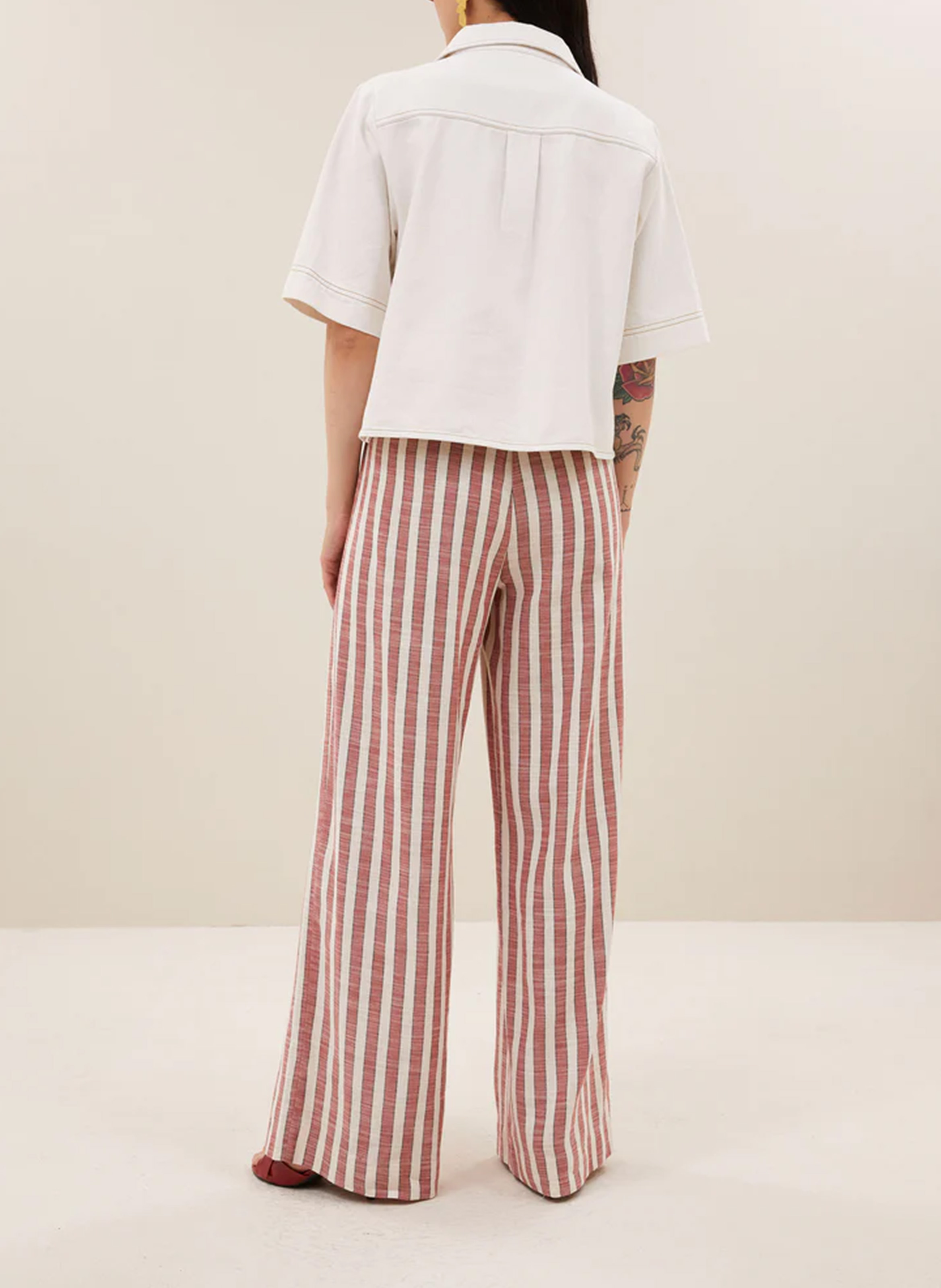 Rechte katoenen top BY BAR Wit