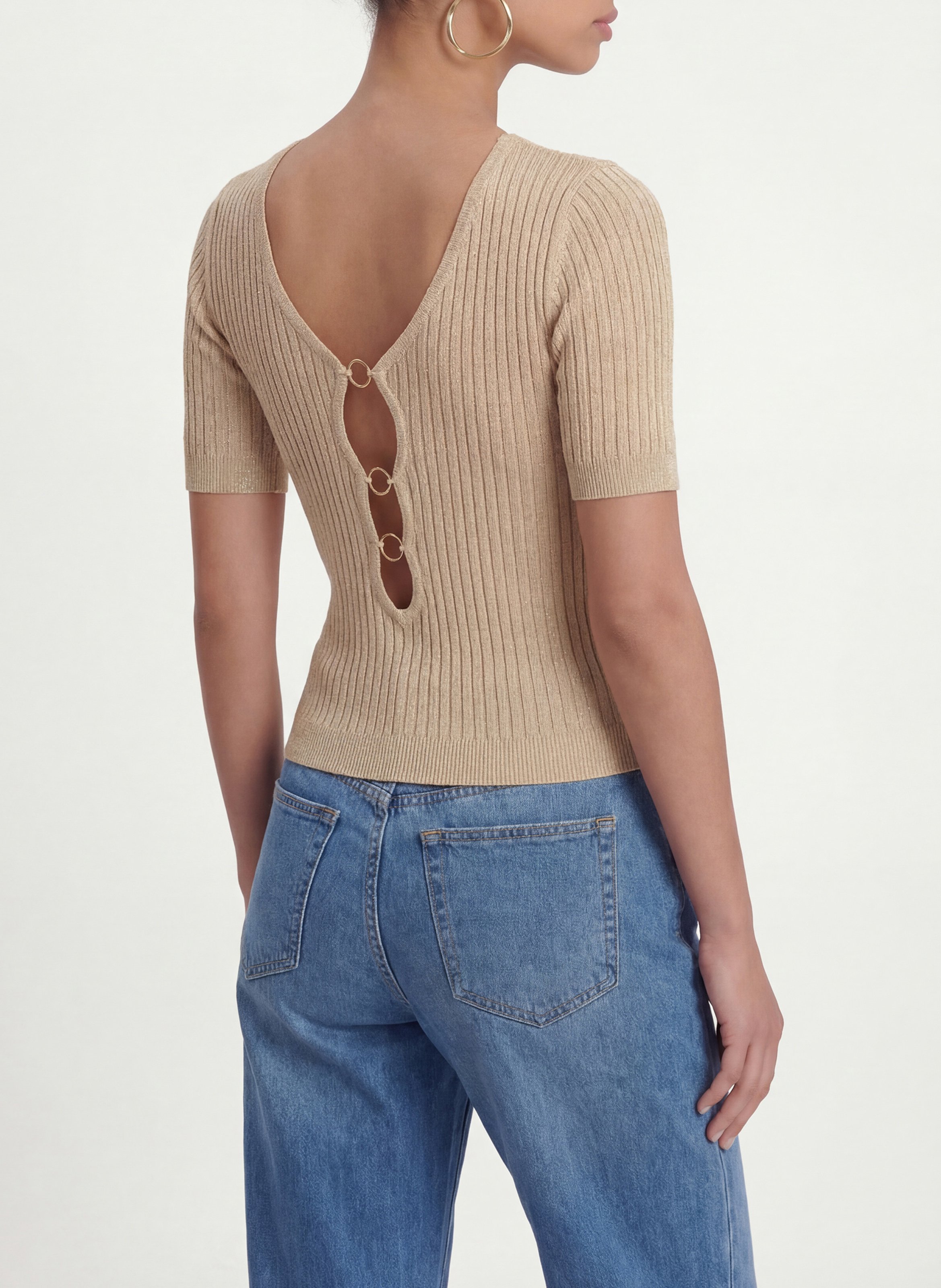 Top ajusté pailleté réversible KOOKAI Gris