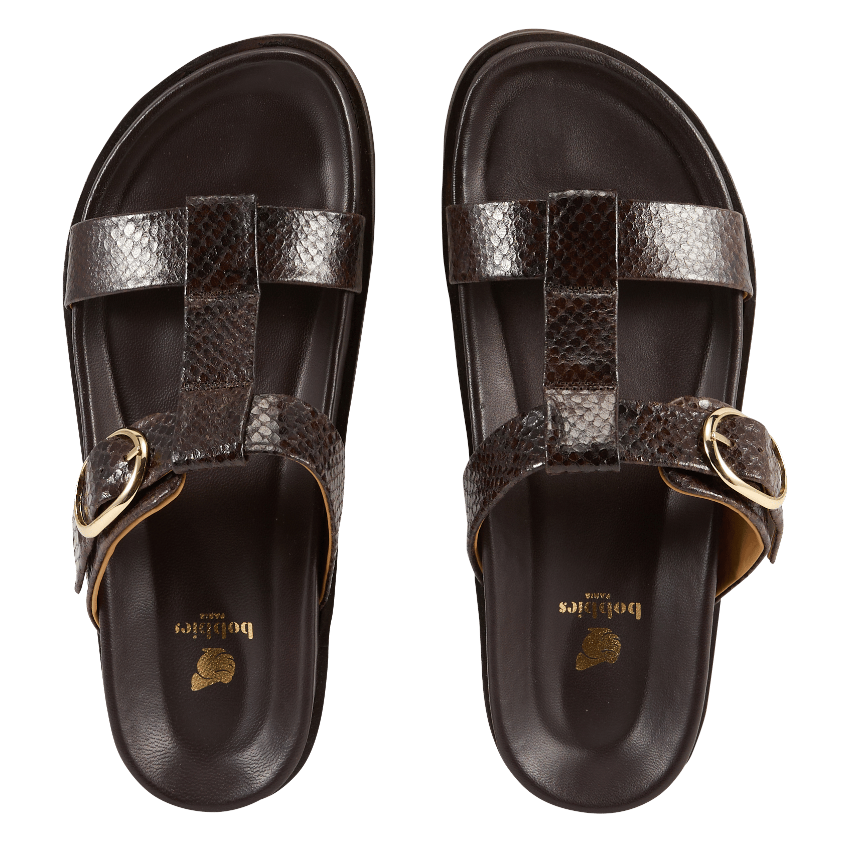 Mules plates en cuir  BOBBIES Marron