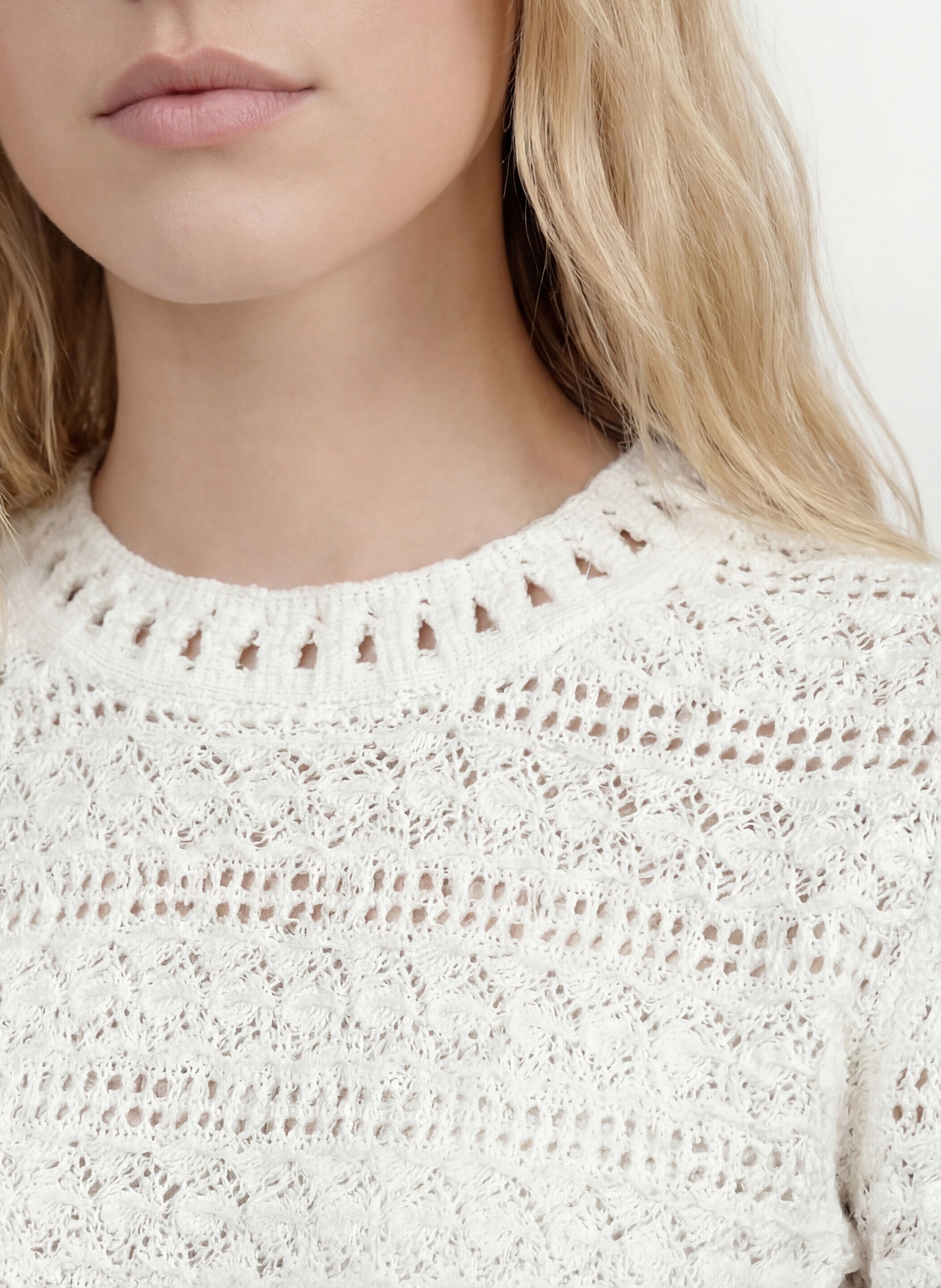 Pull droit en tricot fantaisie KOOKAI Blanc