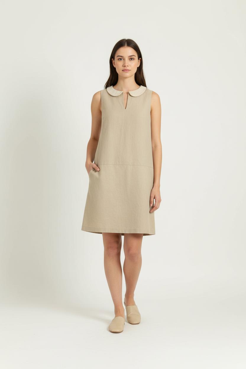 Robe courte & midi COMPTOIR DES COTONNIERS - Seconde main Beige