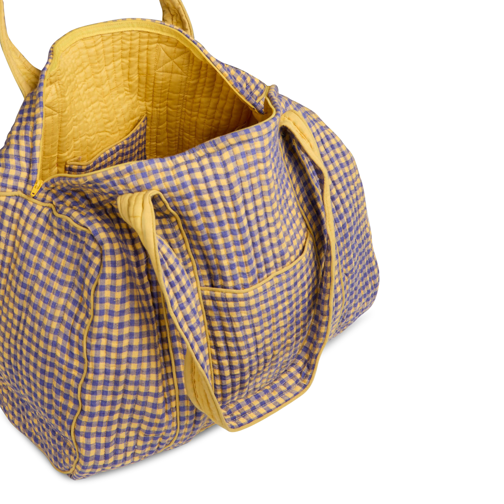 Sac à carreaux en coton matelassé APACHES COLLECTIONS Bleu