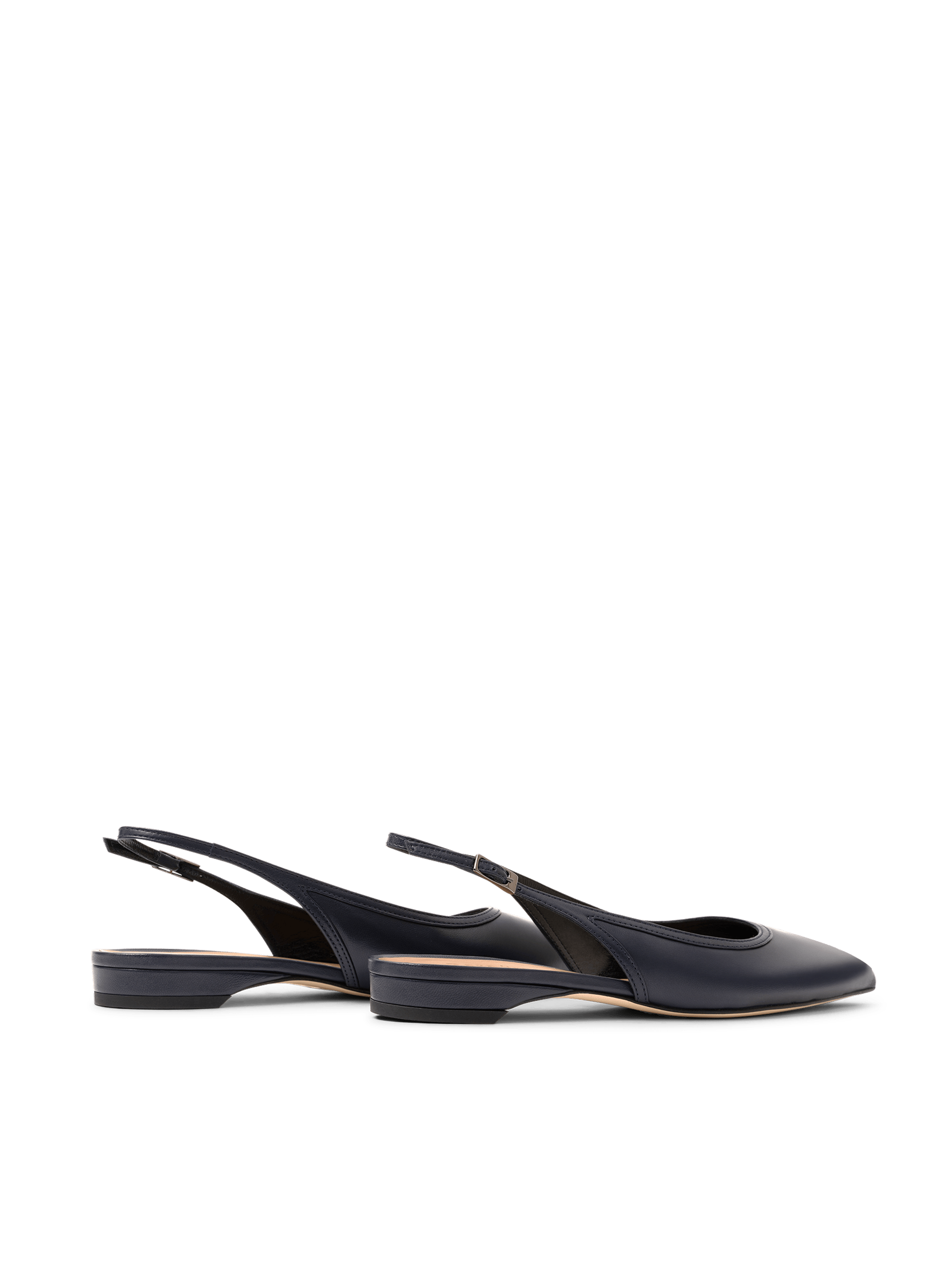 Navy nappa leather ballet flats PARALLELE PARIS Blue