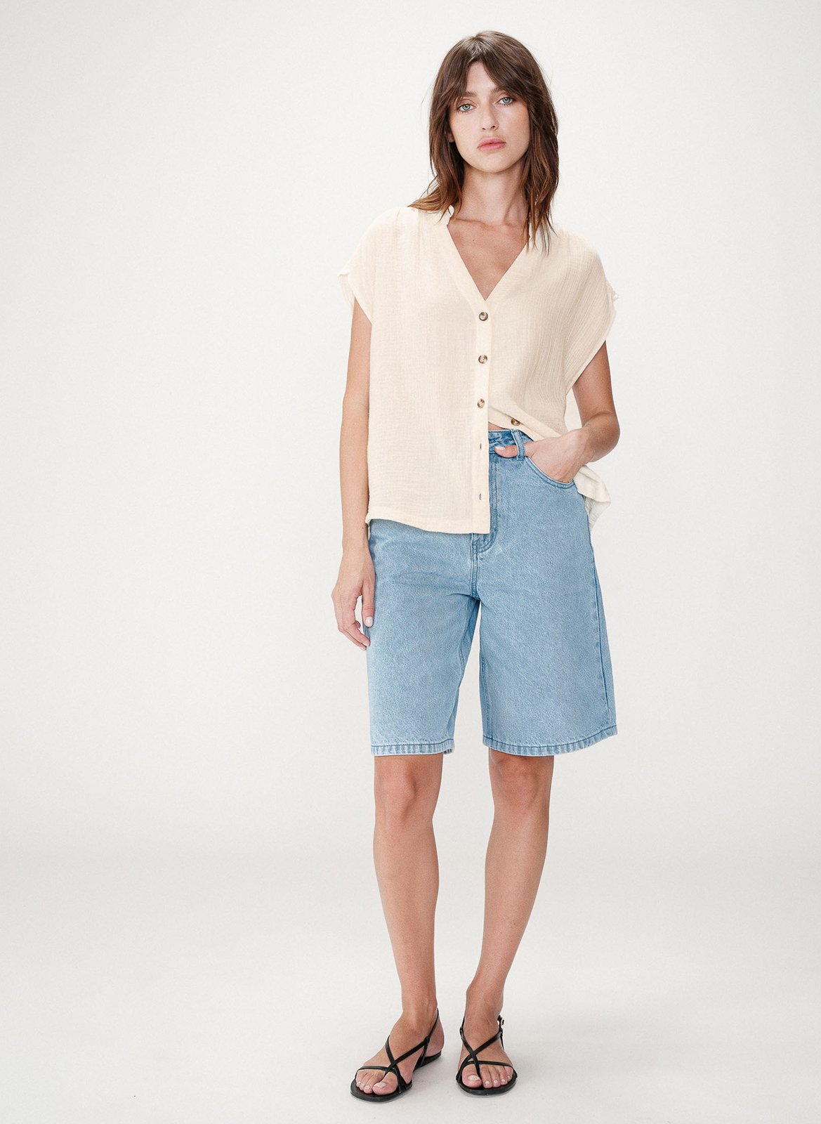 Cotton tunic top GRACE ET MILA White