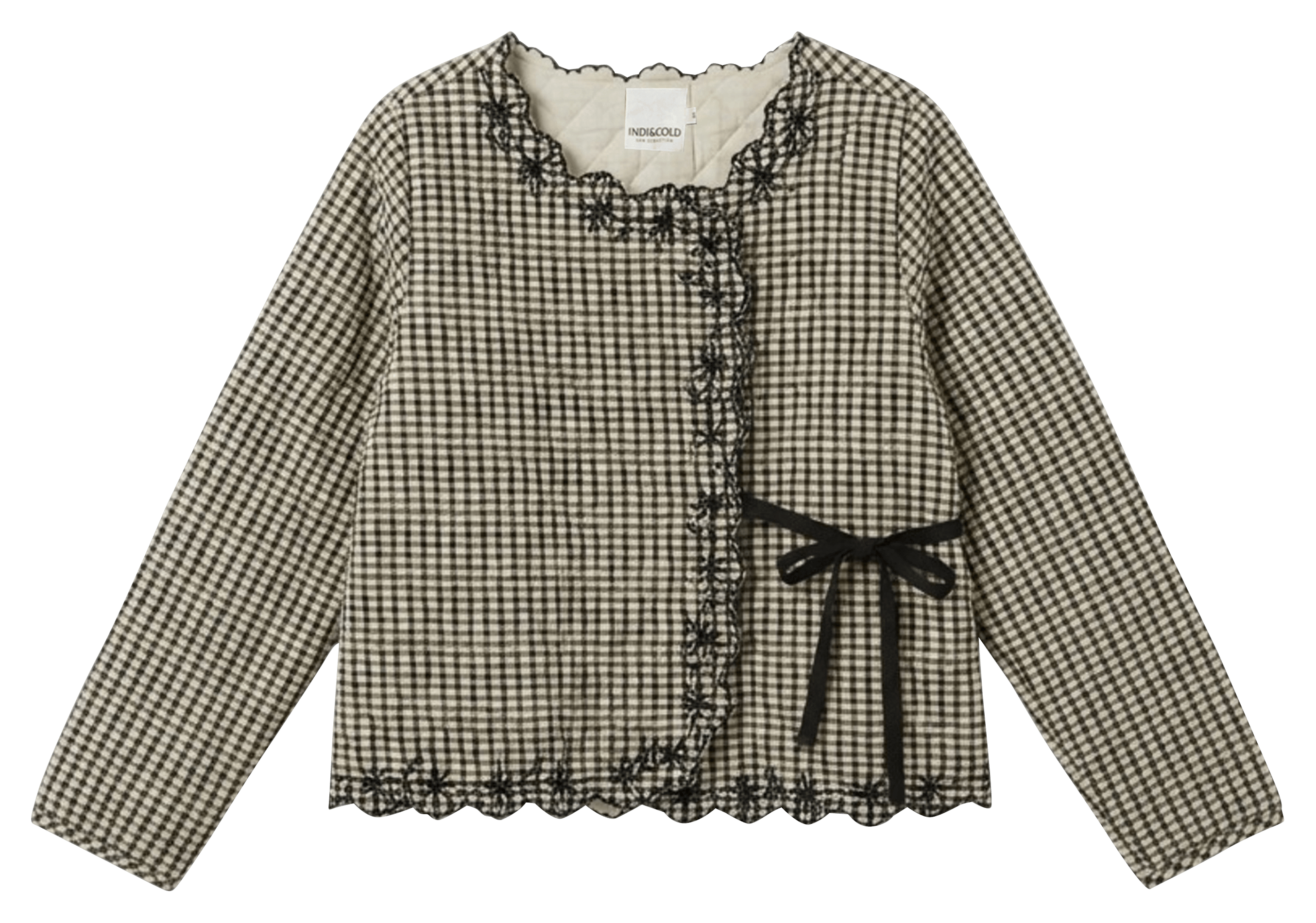 Round-neck cotton jacket INDI & COLD Black