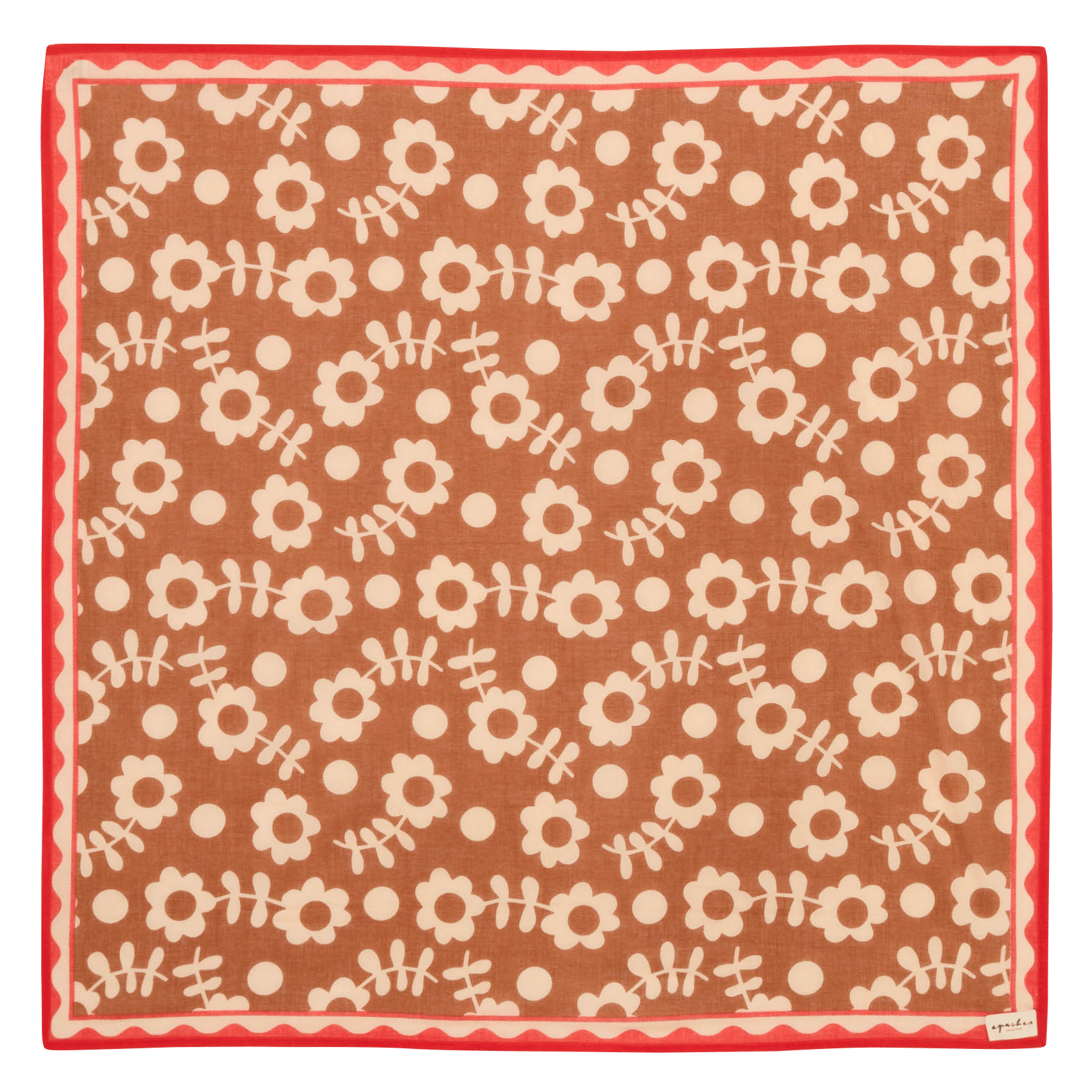 Baumwolltuch mit Print APACHES COLLECTIONS Braun
