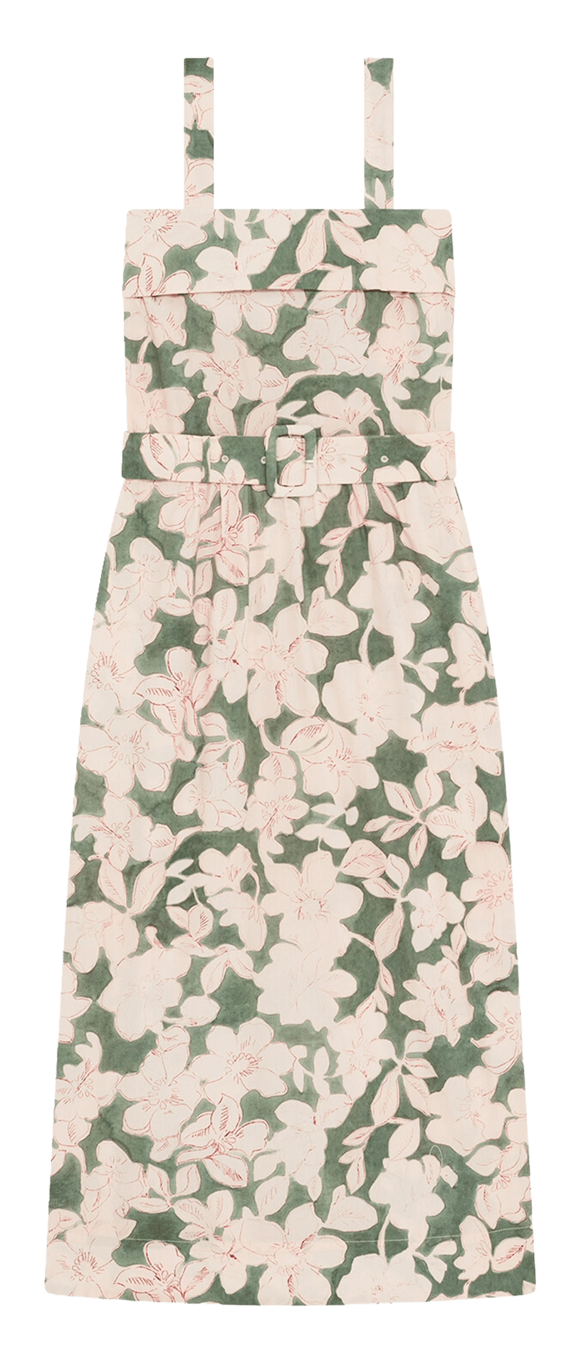 Cotton midi dress CAROLL Green