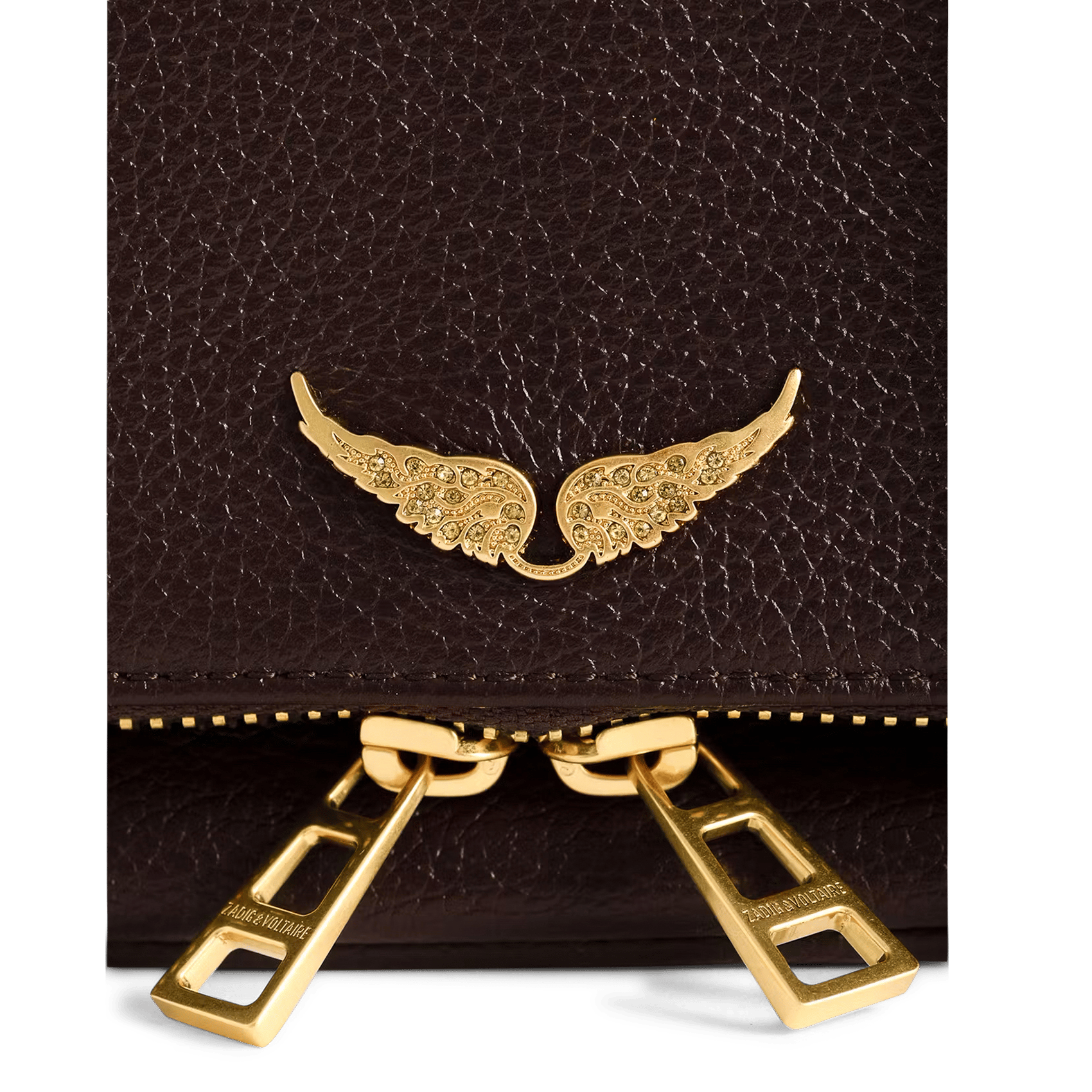 Pochette à rabat bandoulière en cuir ZADIG&VOLTAIRE Marron