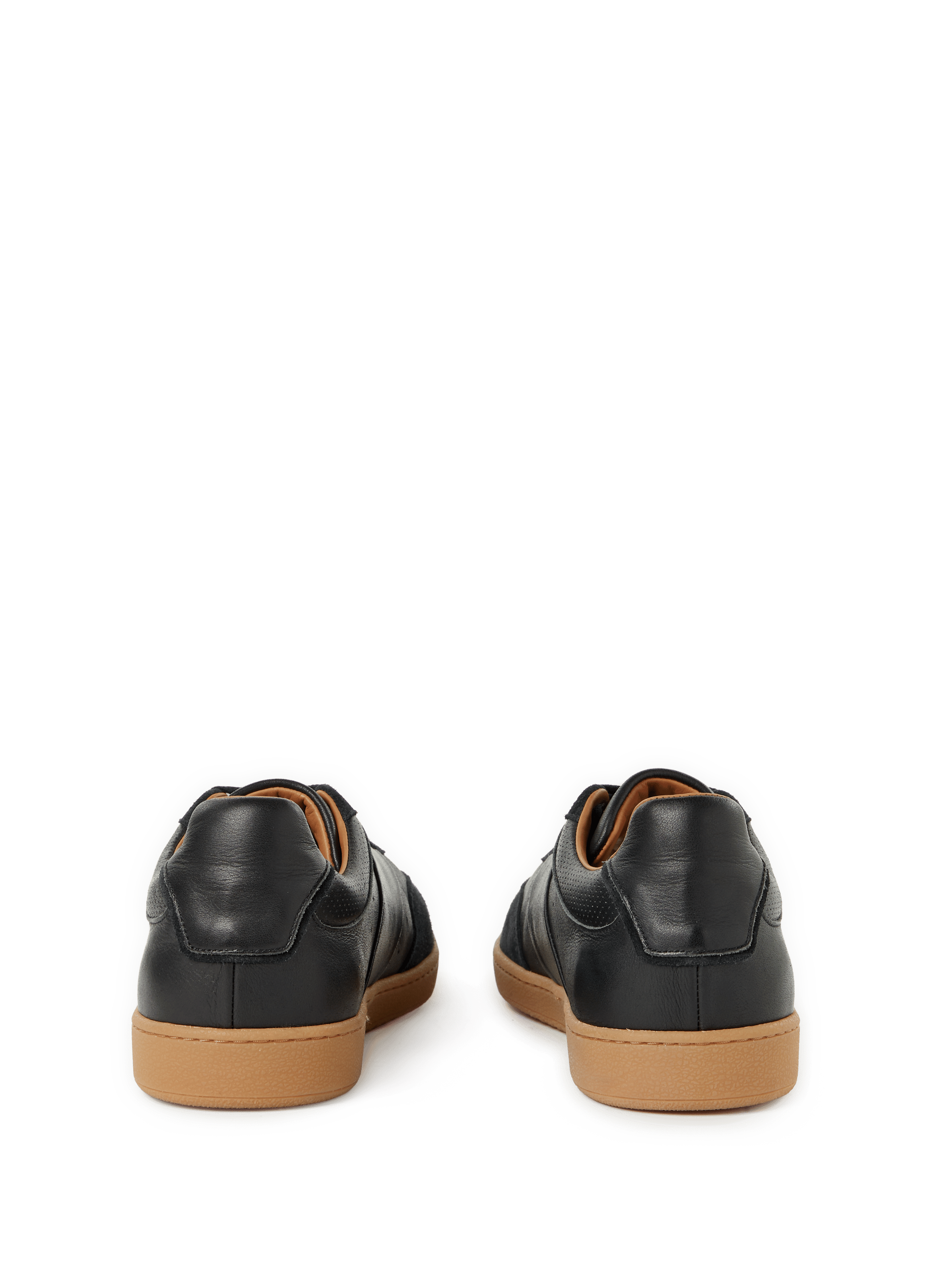 Leather and cotton blend saloon sneakers | Black SAISON 1865 Men