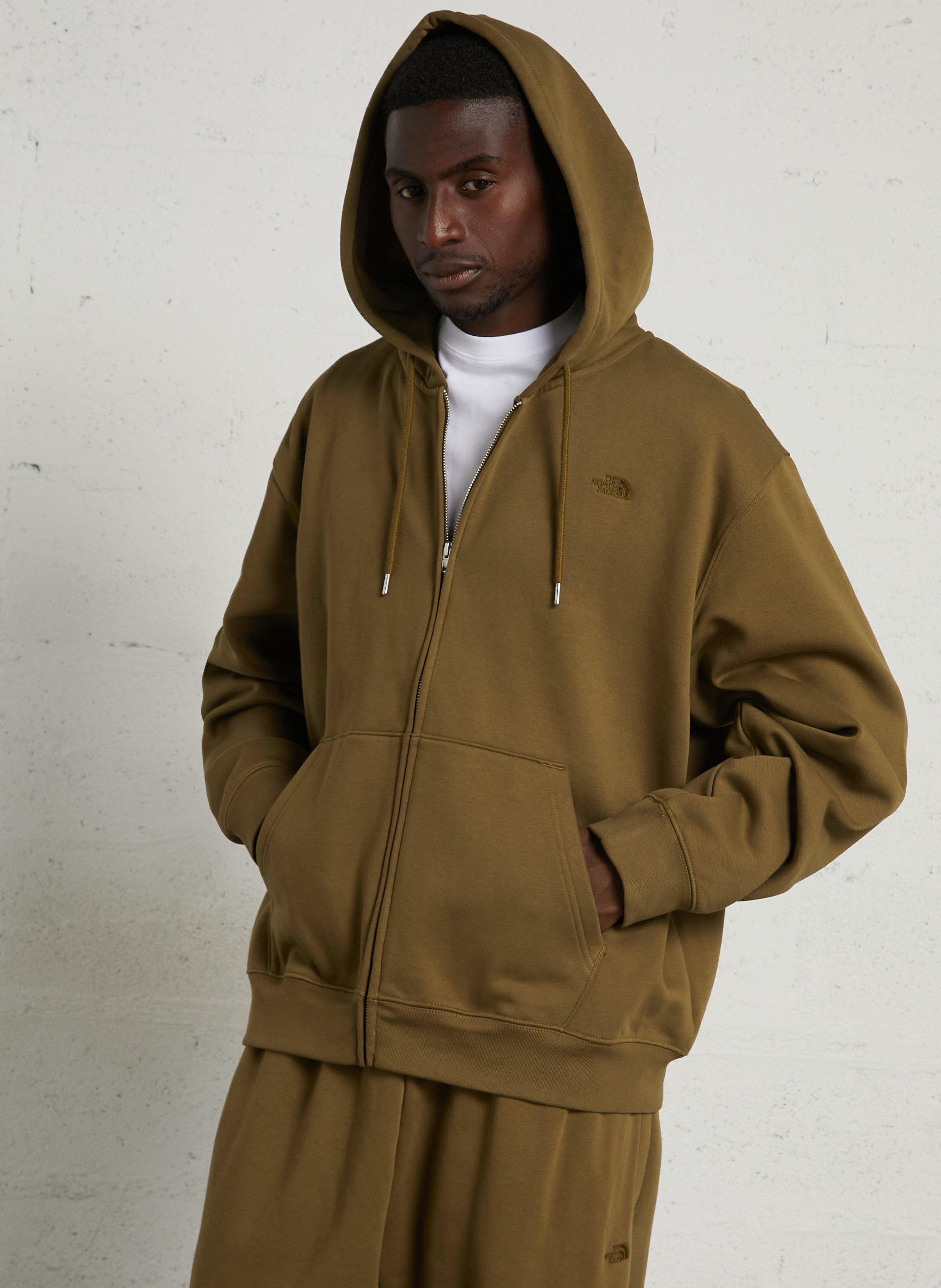 Sweat oversize en coton mélangé THE NORTH FACE Kaki