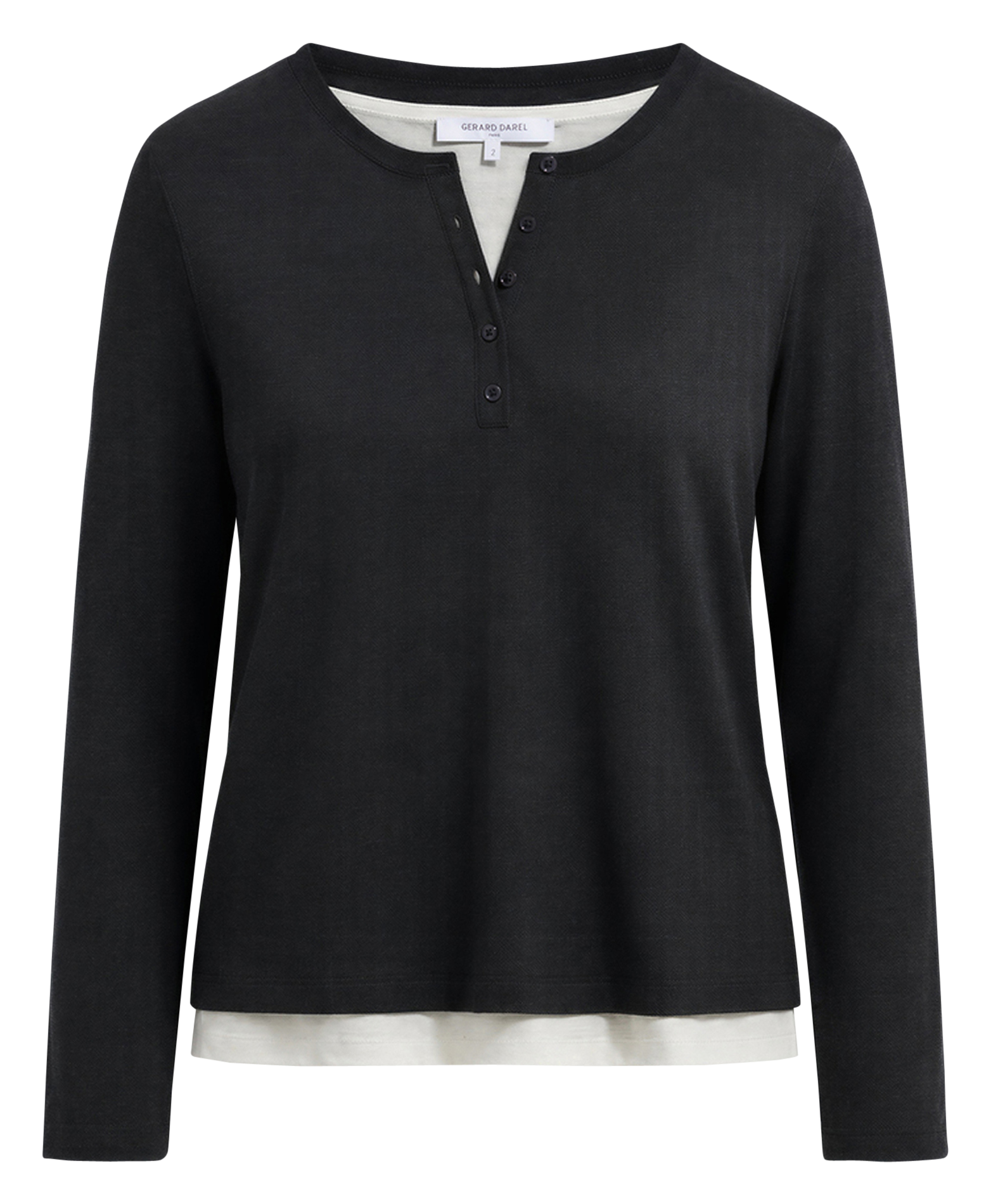 Straight fit round neck layered t-shirt GERARD DAREL Grey