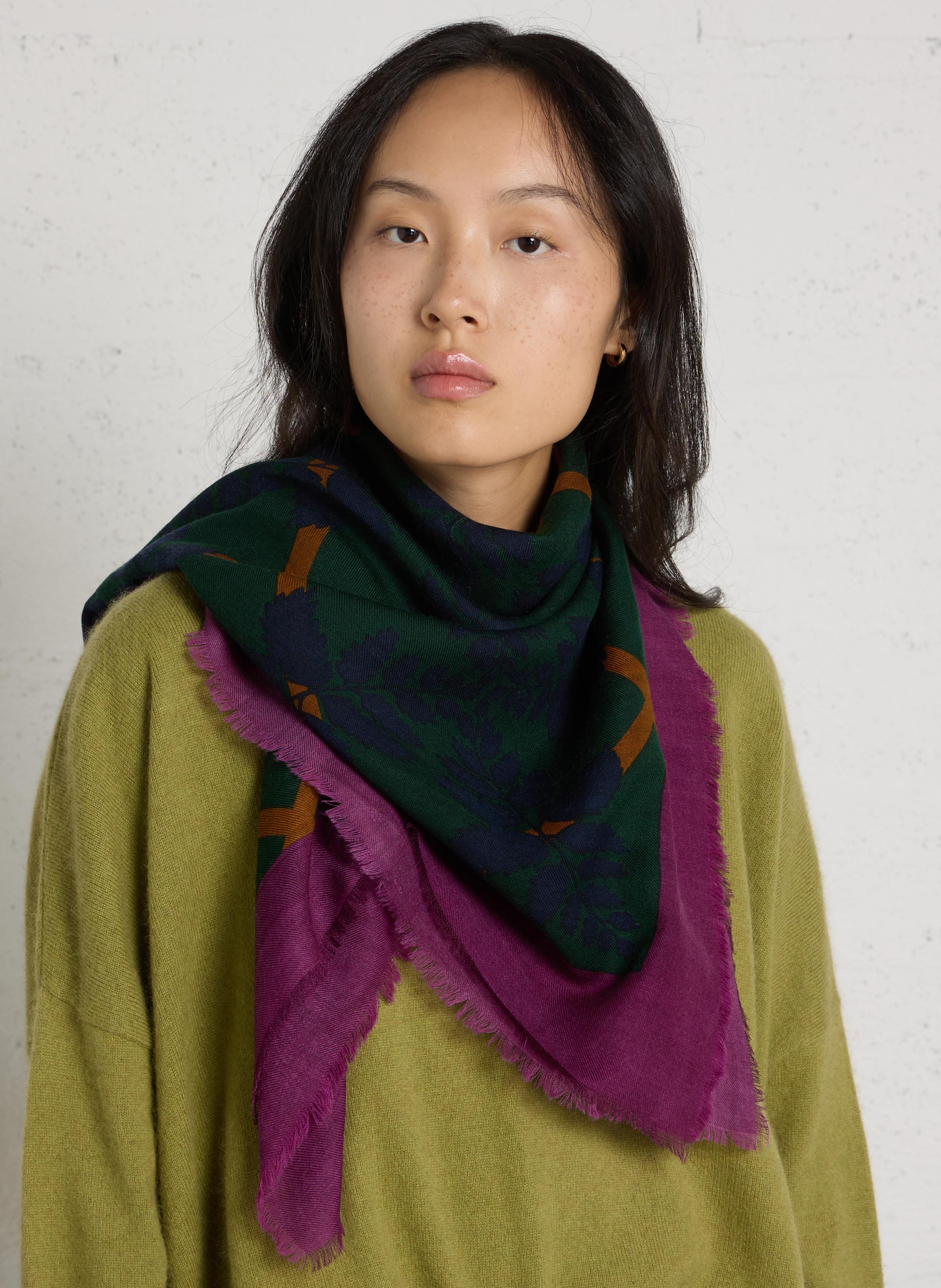 Printed Fringed Scarf NICE THINGS