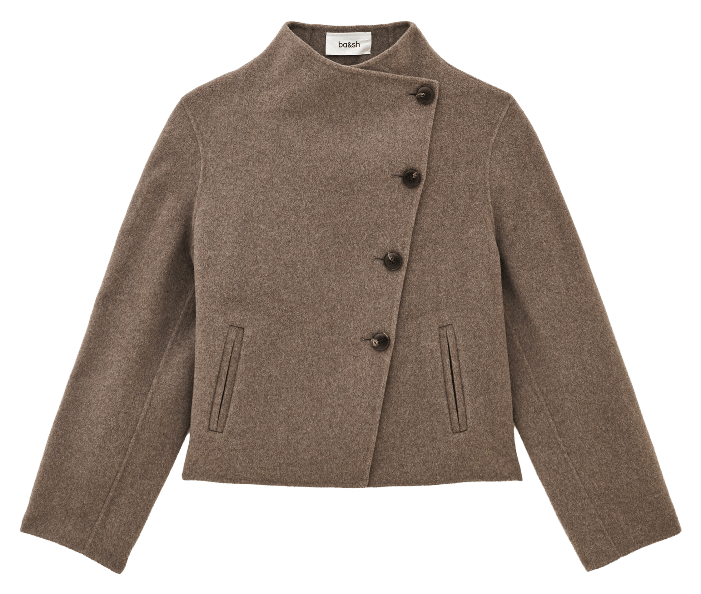 Cropped loose-fit wool-blend coat BA&SH Brown