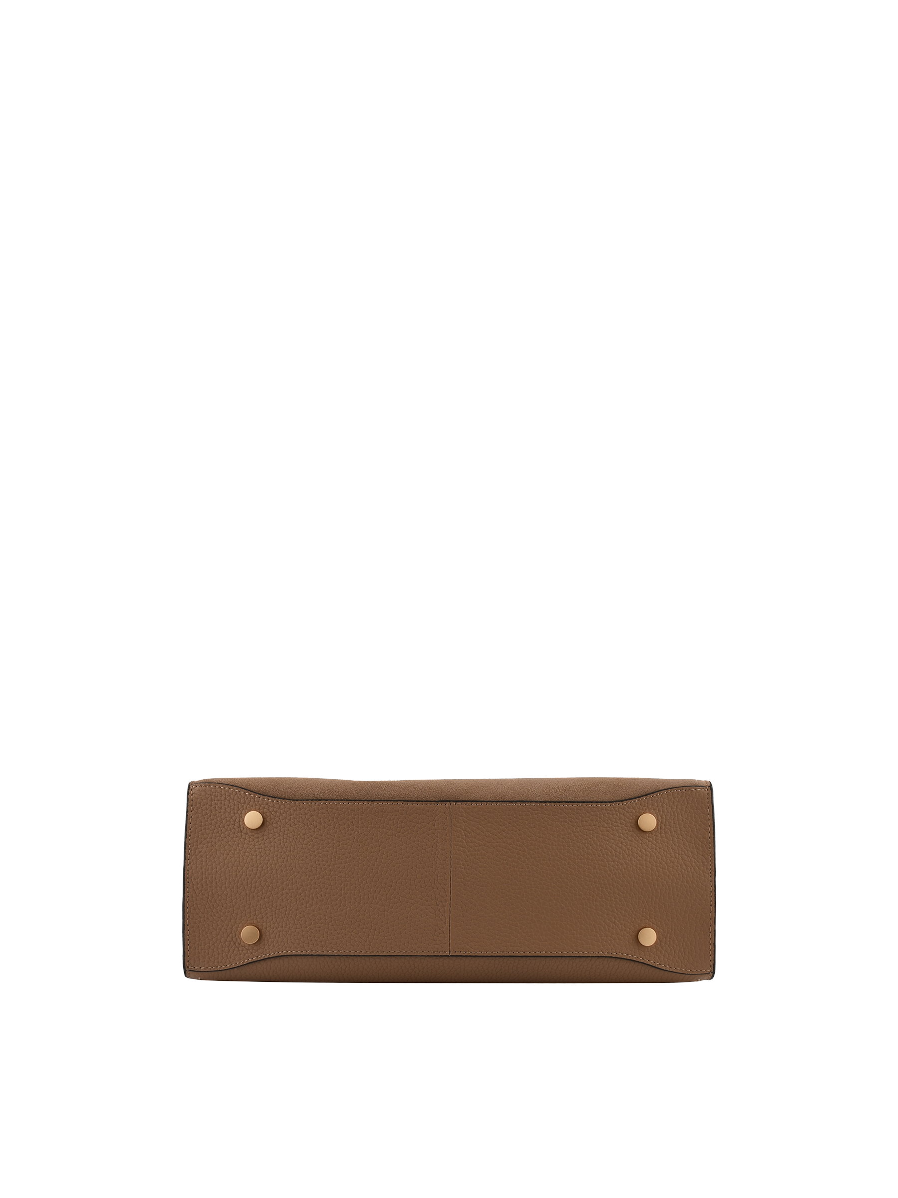 Cowhide leather handbag with a suede-effect finish POURCHET Grey