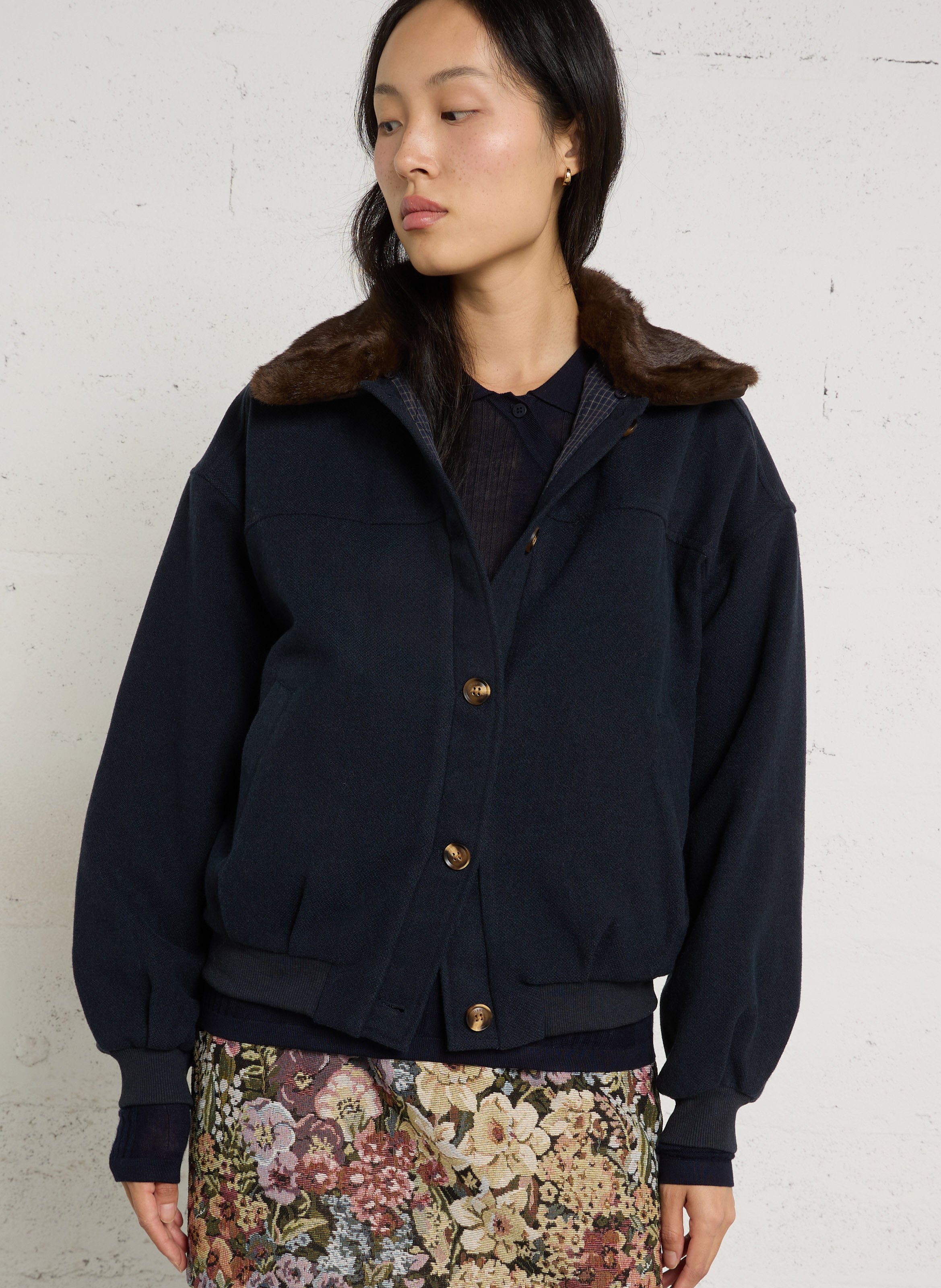 Chaqueta recta con cuello efecto pelo LA PETITE ETOILE