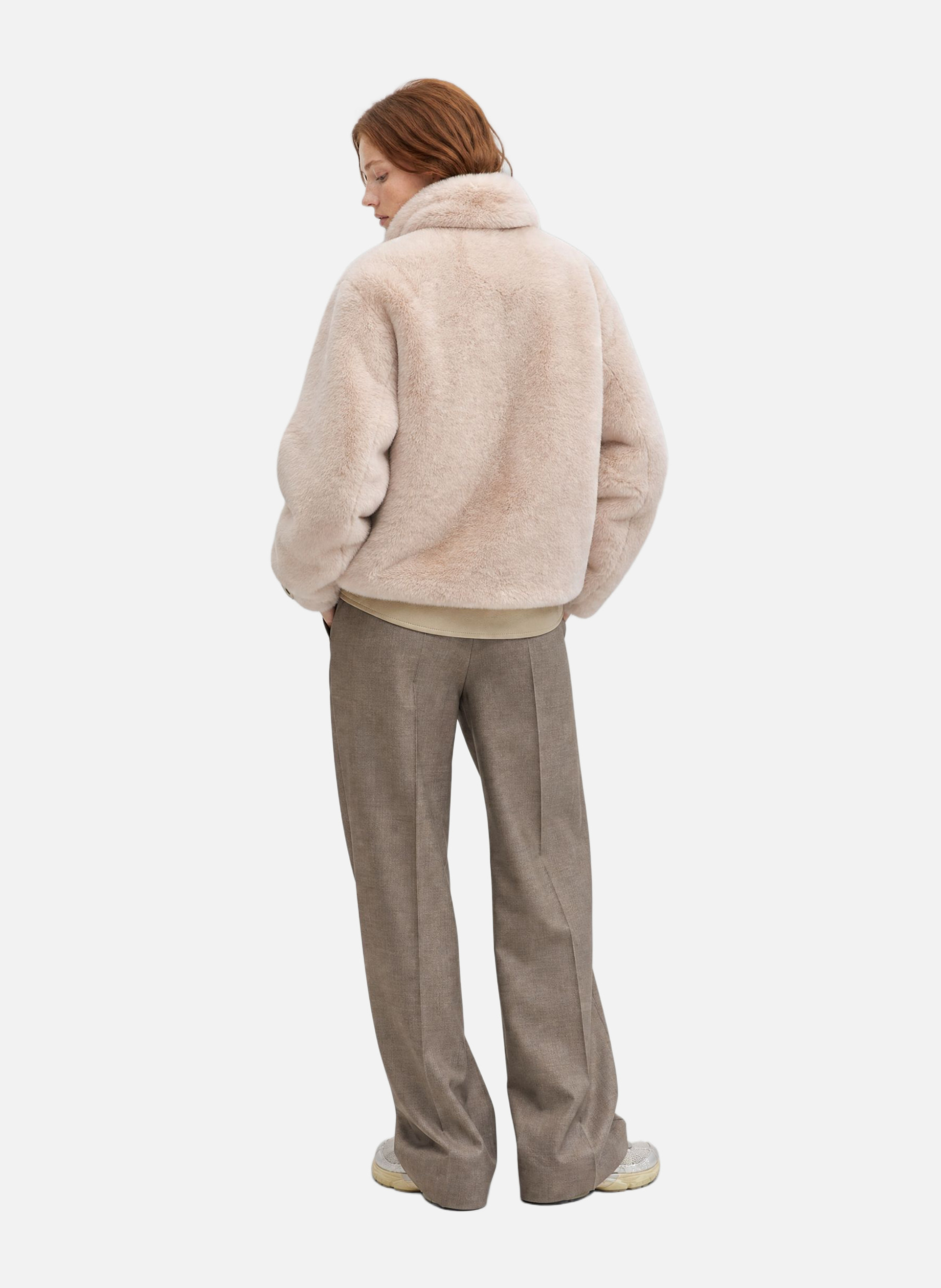Faux Fur Bomber Coat THE KOOPLES Beige